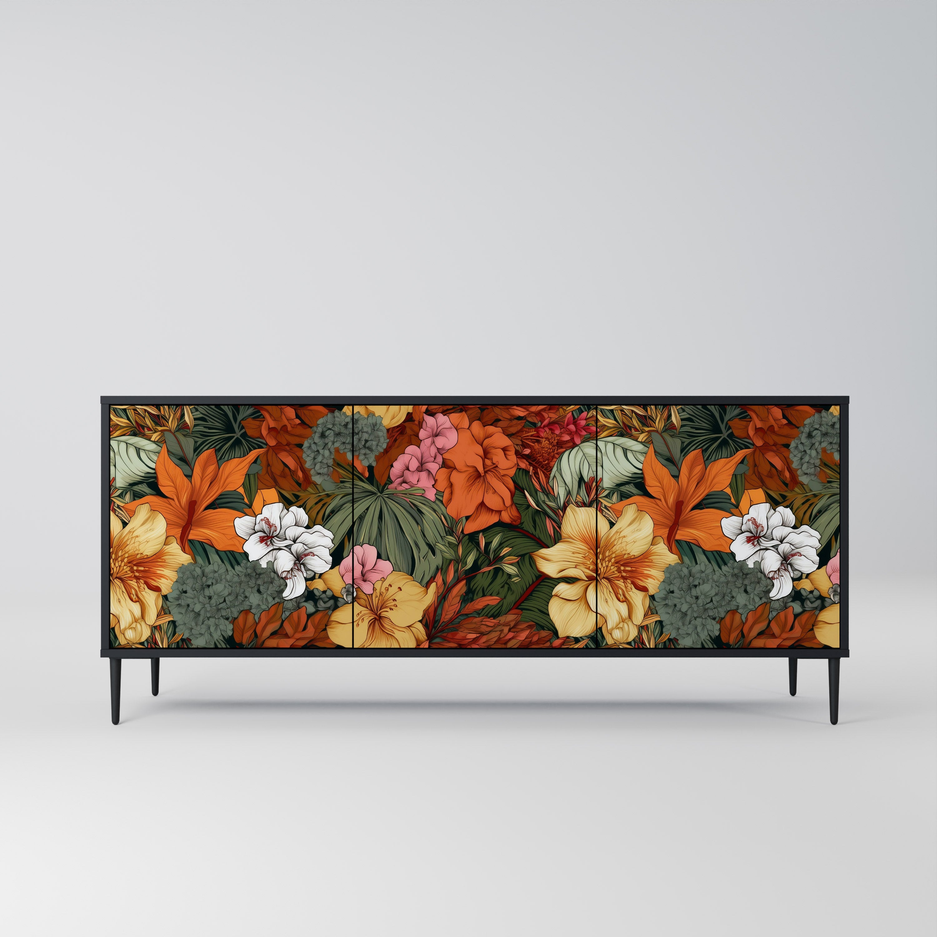 RADIANT FLORA Komoda 3-drzwiowa korpus Czarny