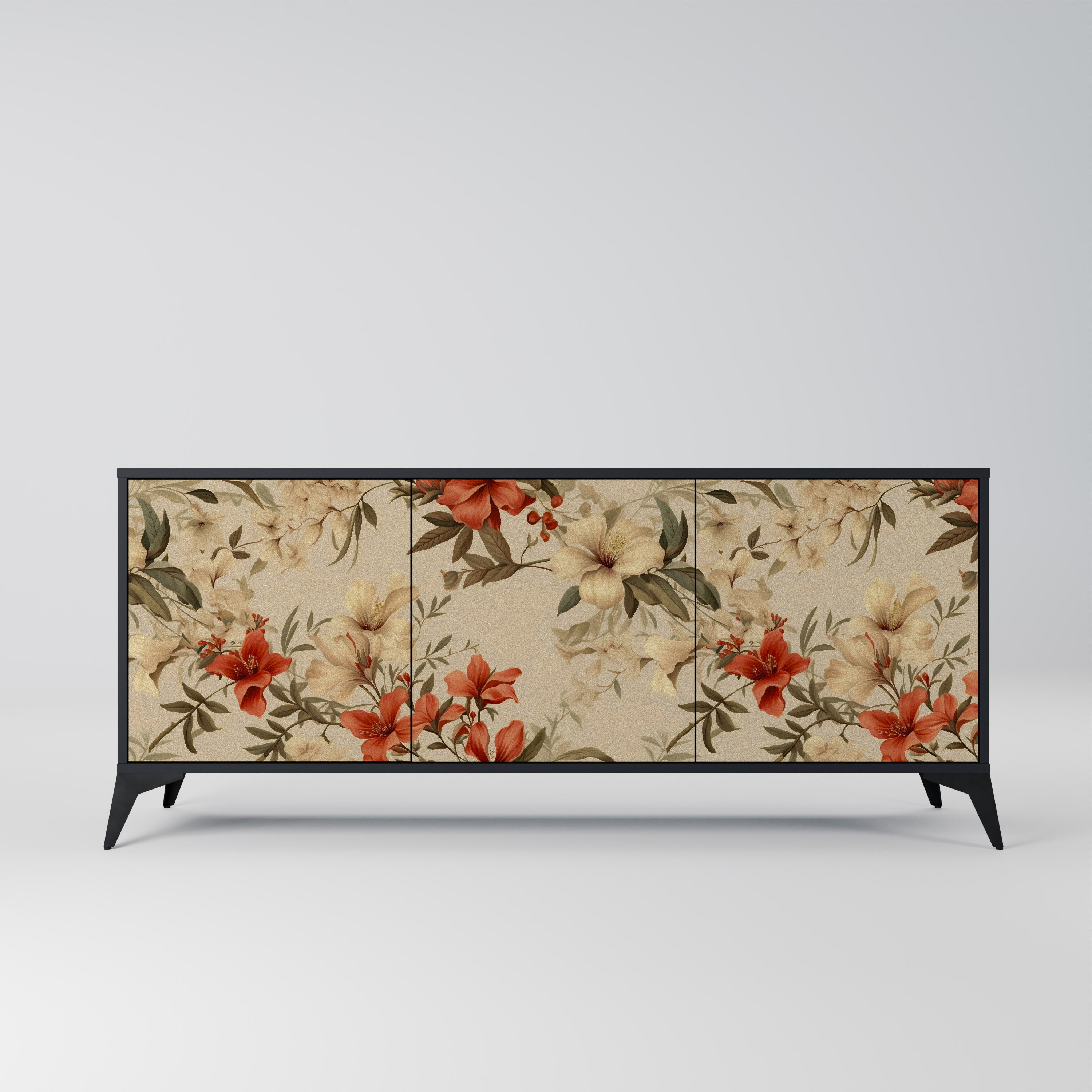 BLOOMING HARMONY Komoda 3-drzwiowa korpus Czarny