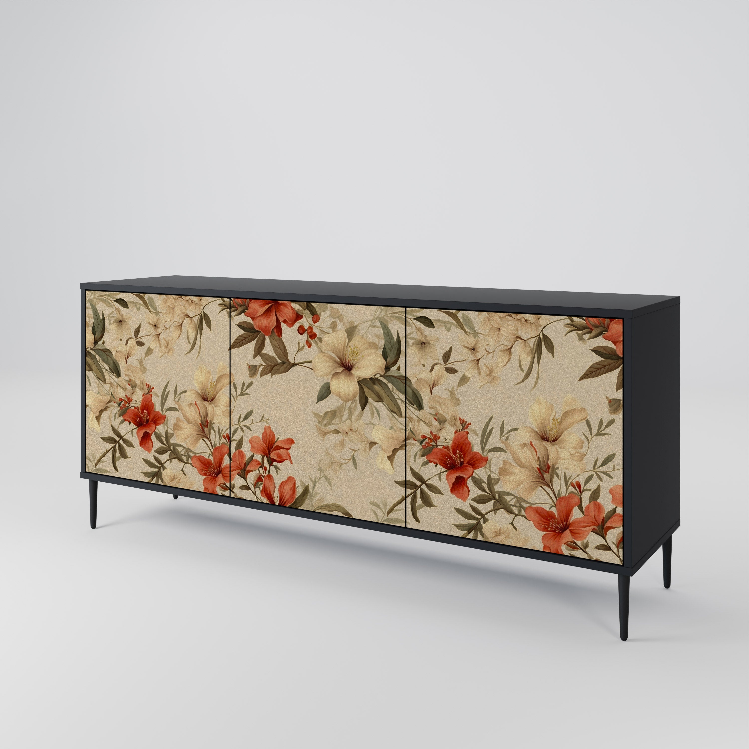 BLOOMING HARMONY Komoda 3-drzwiowa korpus Czarny