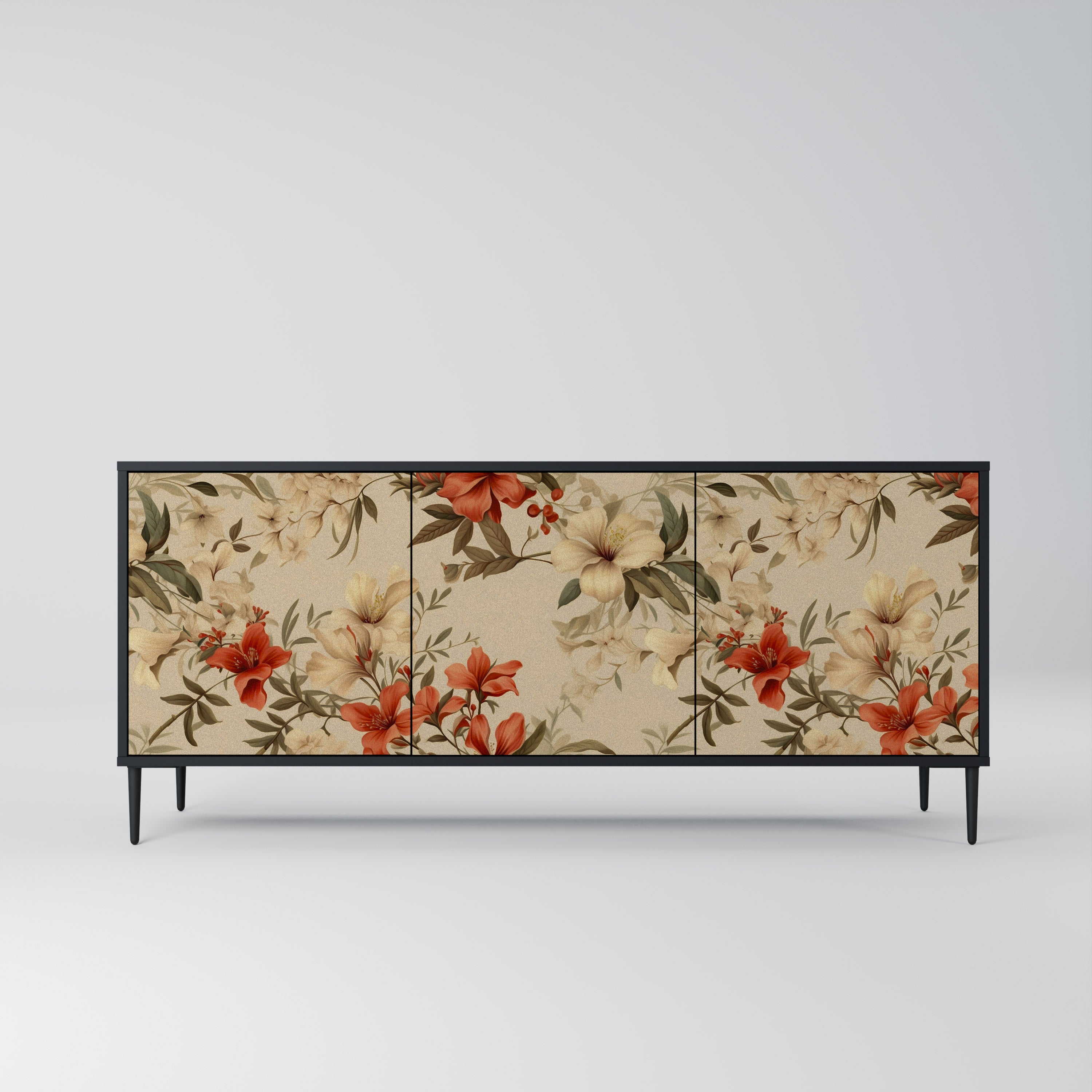 BLOOMING HARMONY Komoda 3-drzwiowa korpus Czarny