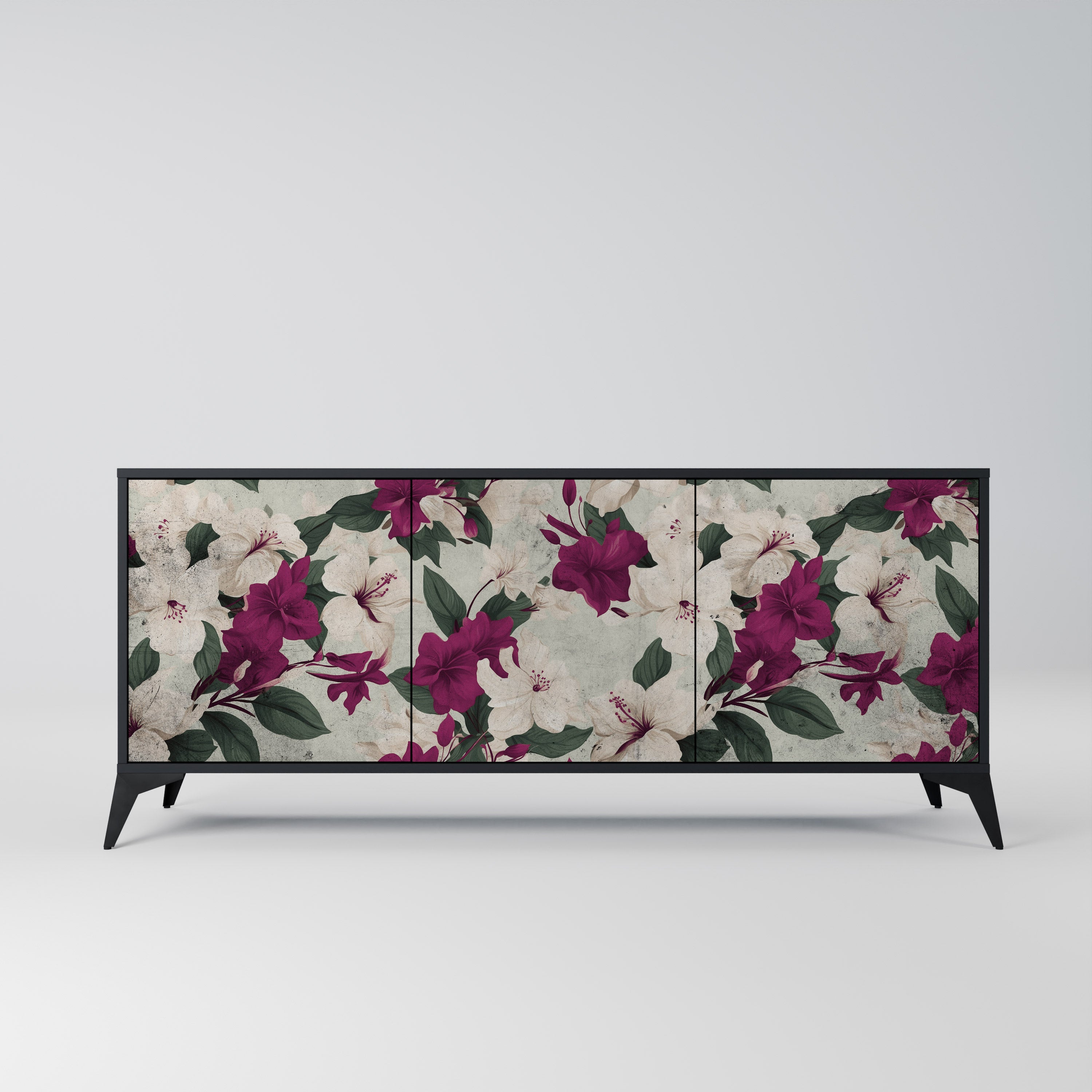 FLOWERET DREAM Komoda 3-drzwiowa korpus Czarny