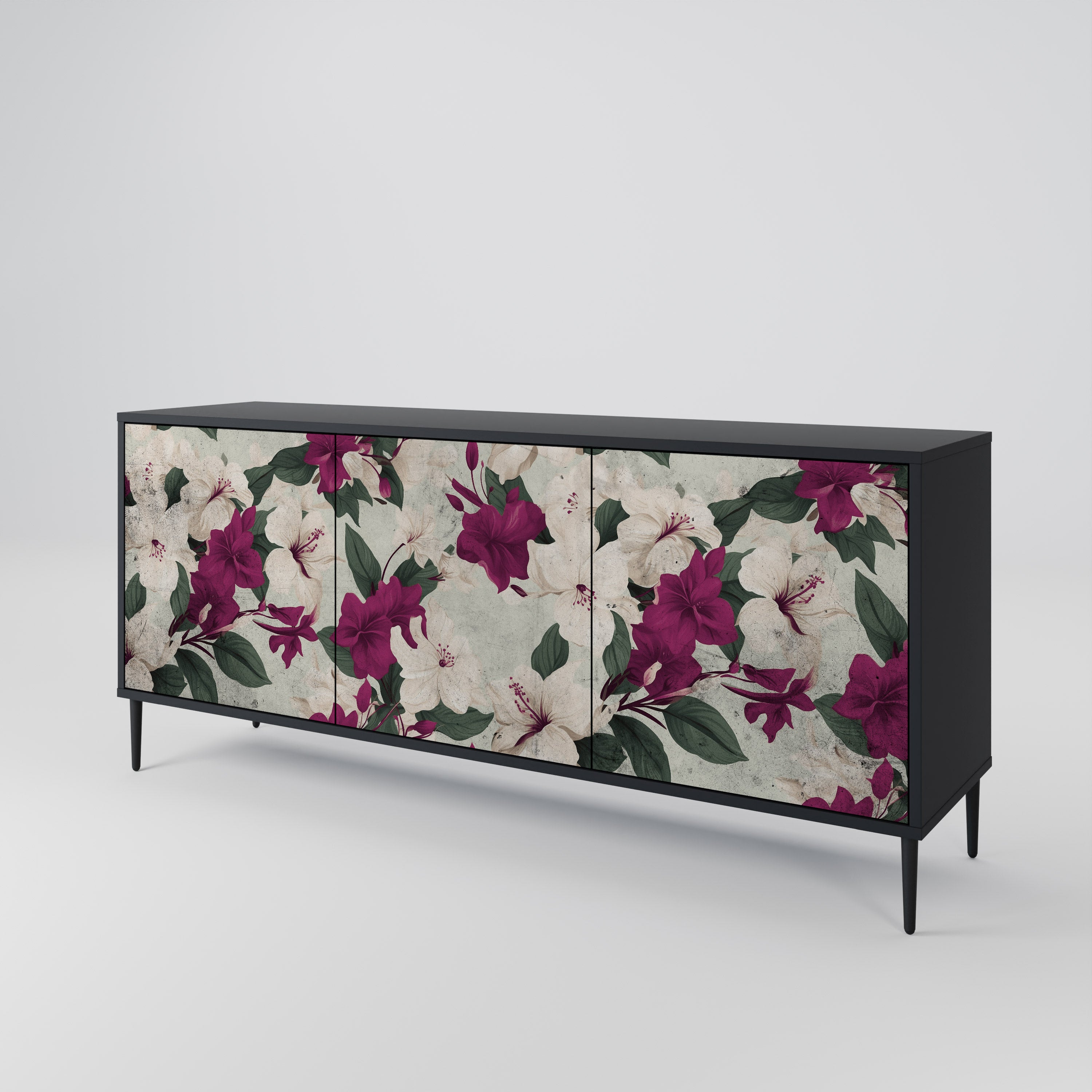 FLOWERET DREAM Komoda 3-drzwiowa korpus Czarny