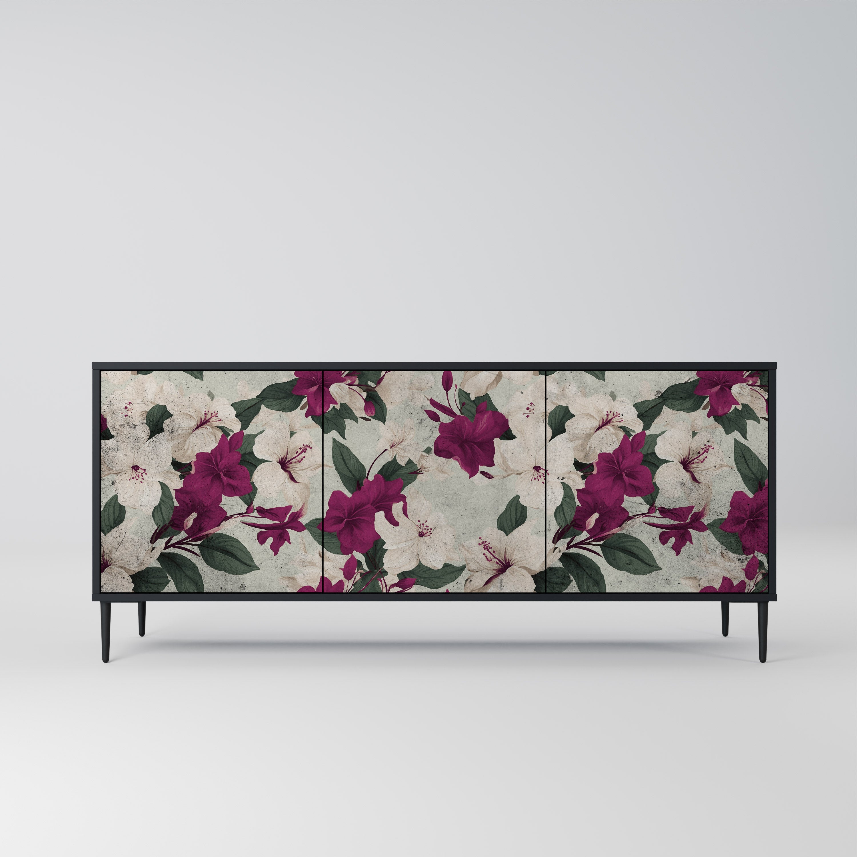 FLOWERET DREAM Komoda 3-drzwiowa korpus Czarny