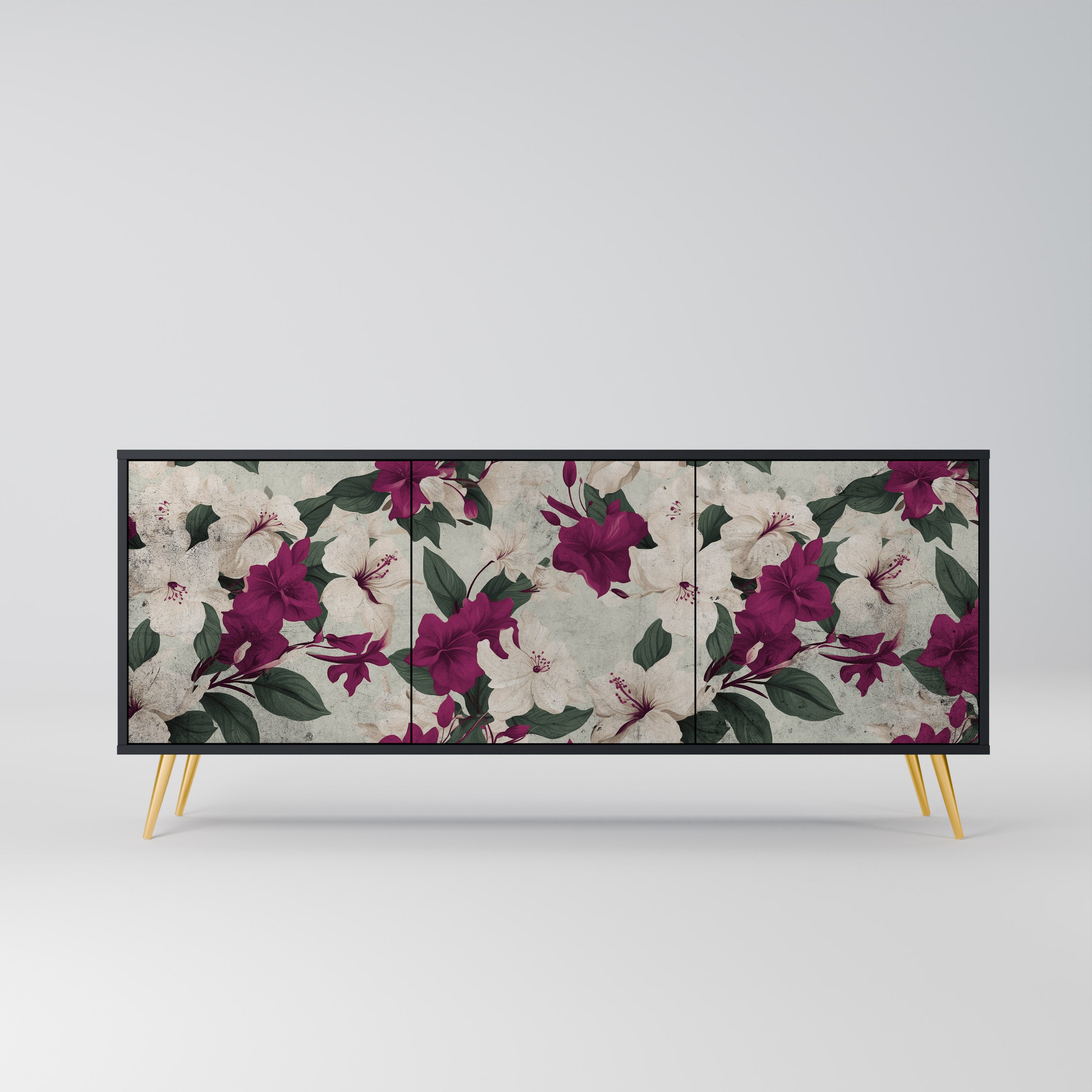 FLOWERET DREAM Komoda 3-drzwiowa korpus Czarny