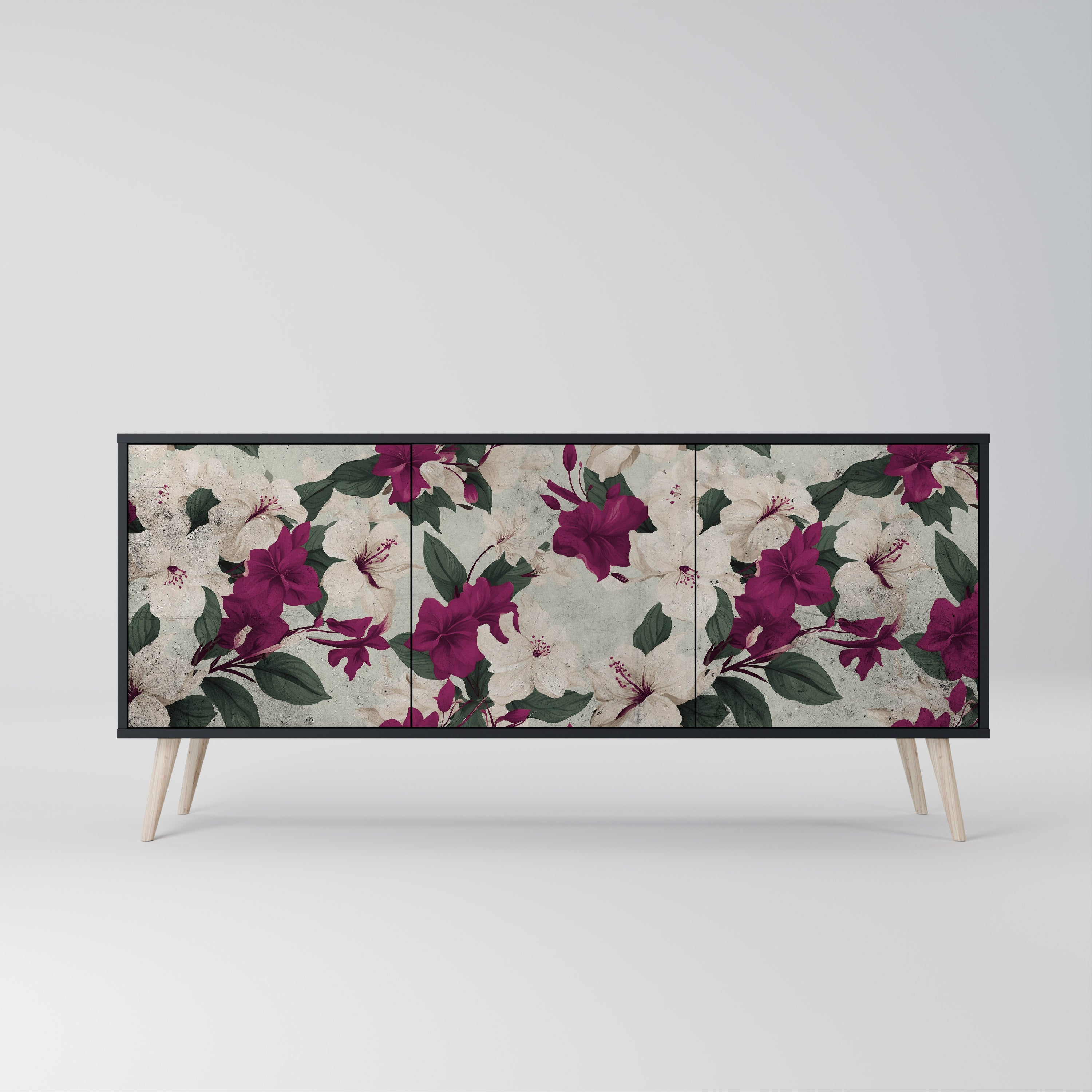FLOWERET DREAM Komoda 3-drzwiowa korpus Czarny