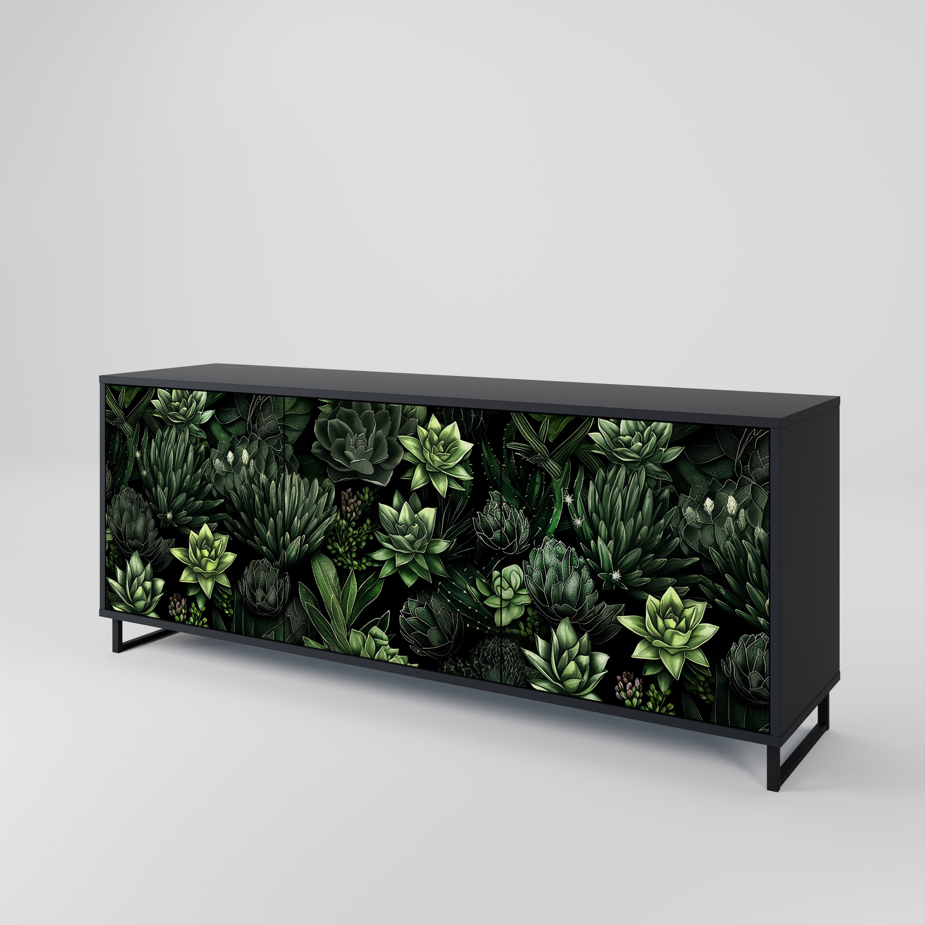 SUCCULENT JUNGLE Komoda 3-drzwiowa korpus Czarny