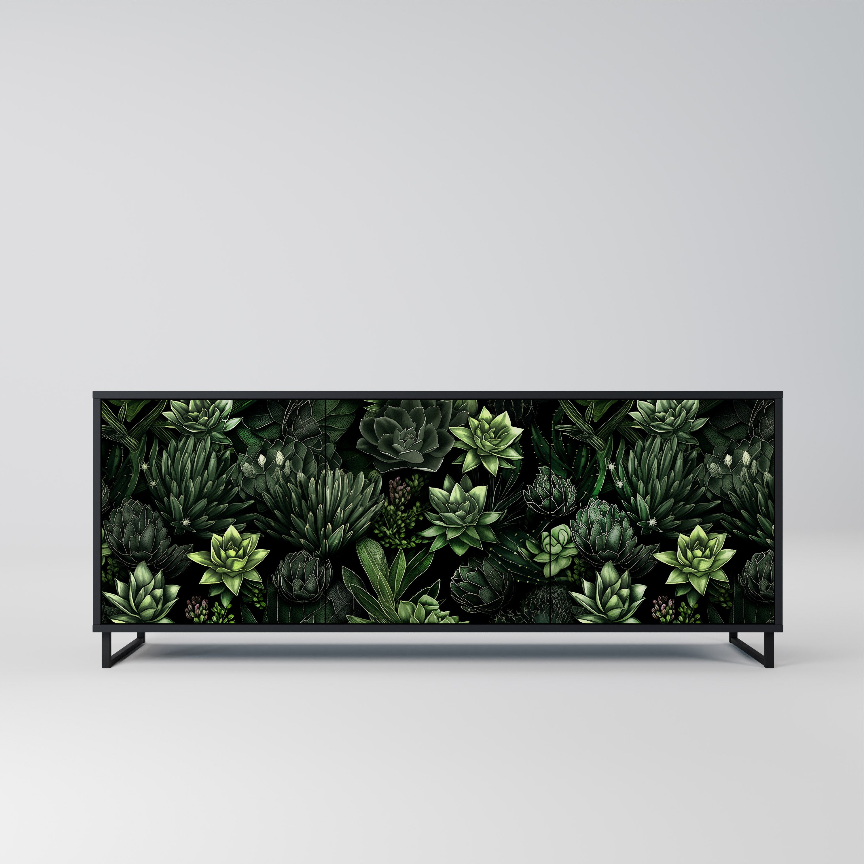 SUCCULENT JUNGLE Komoda 3-drzwiowa korpus Czarny