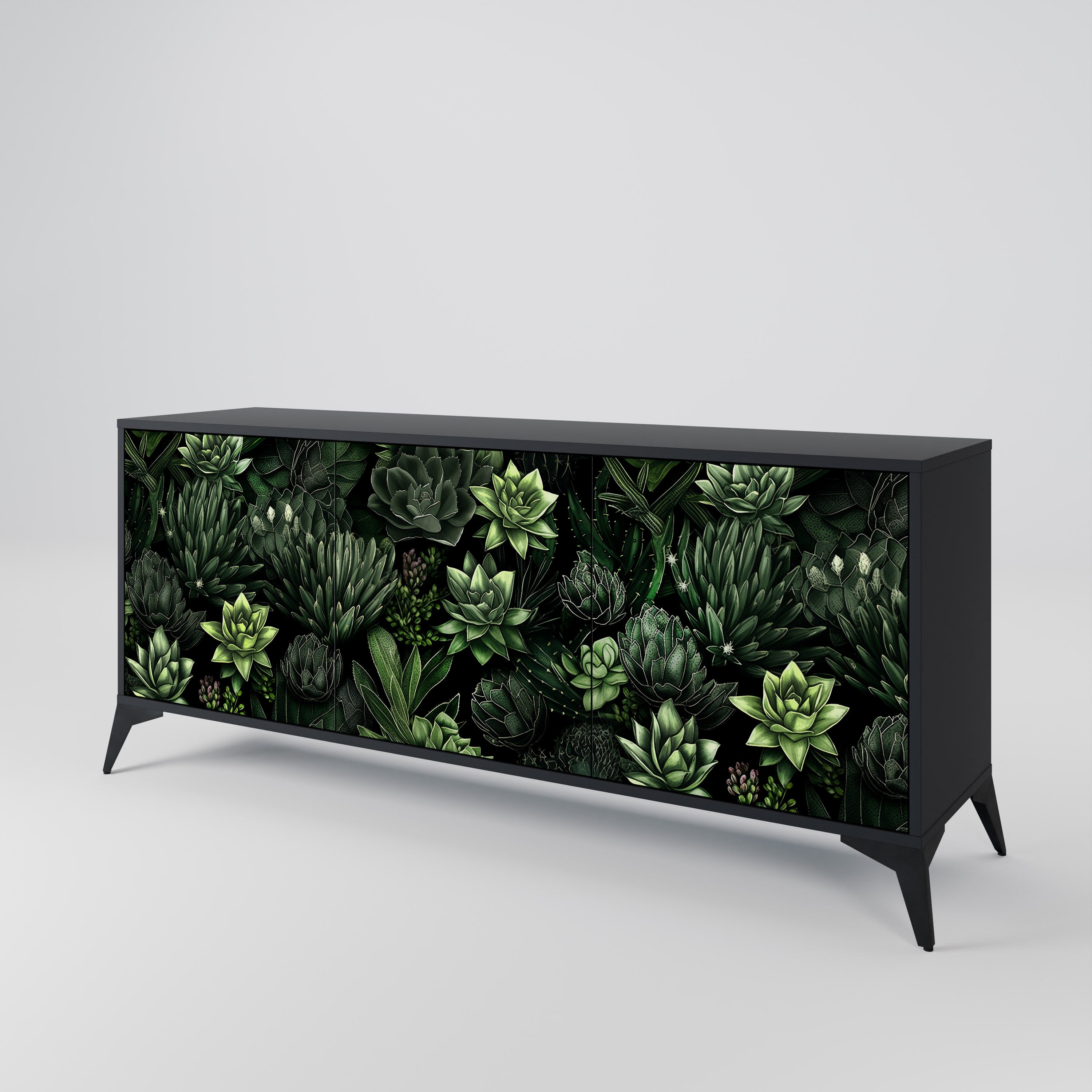 SUCCULENT JUNGLE Komoda 3-drzwiowa korpus Czarny