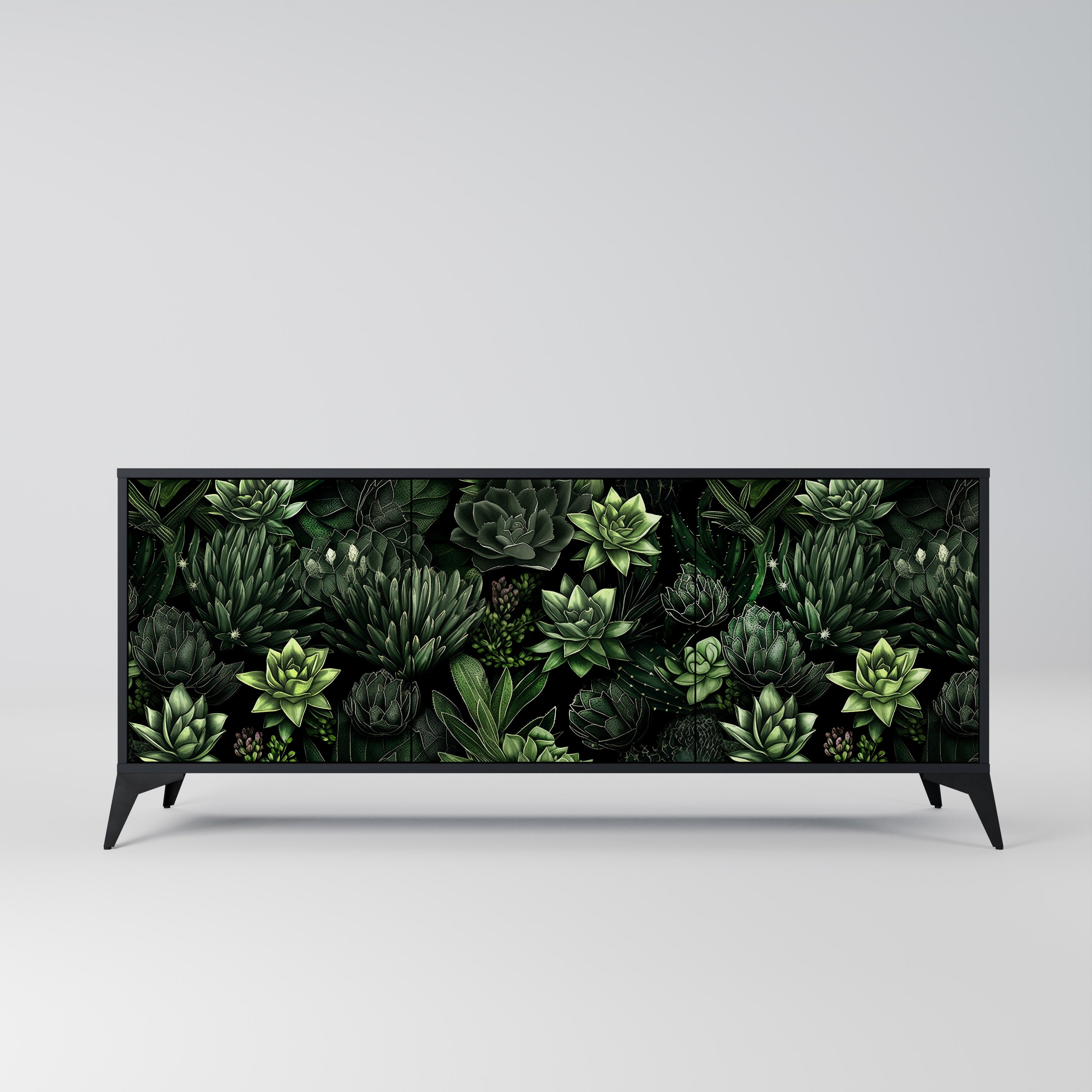 SUCCULENT JUNGLE Komoda 3-drzwiowa korpus Czarny