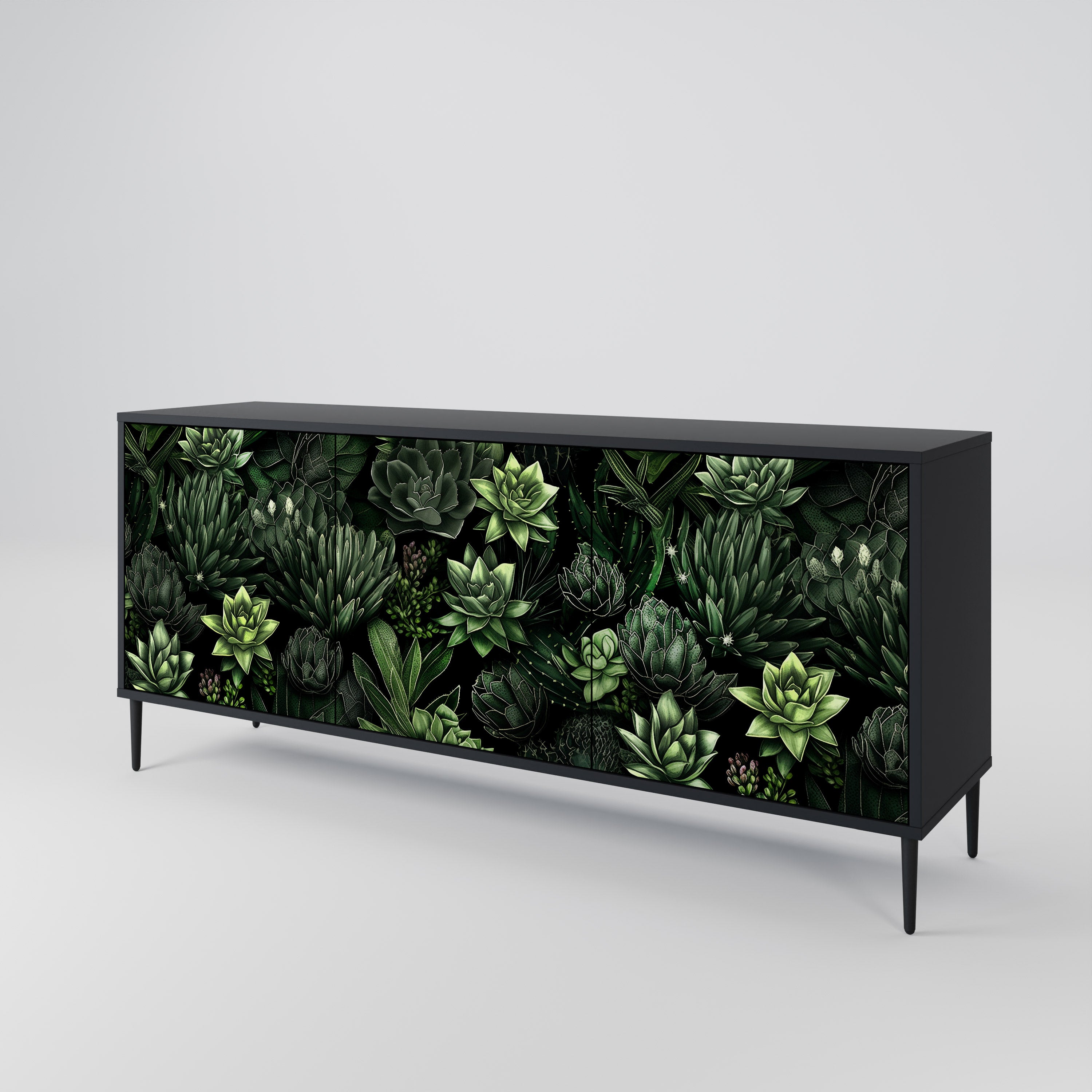 SUCCULENT JUNGLE Komoda 3-drzwiowa korpus Czarny
