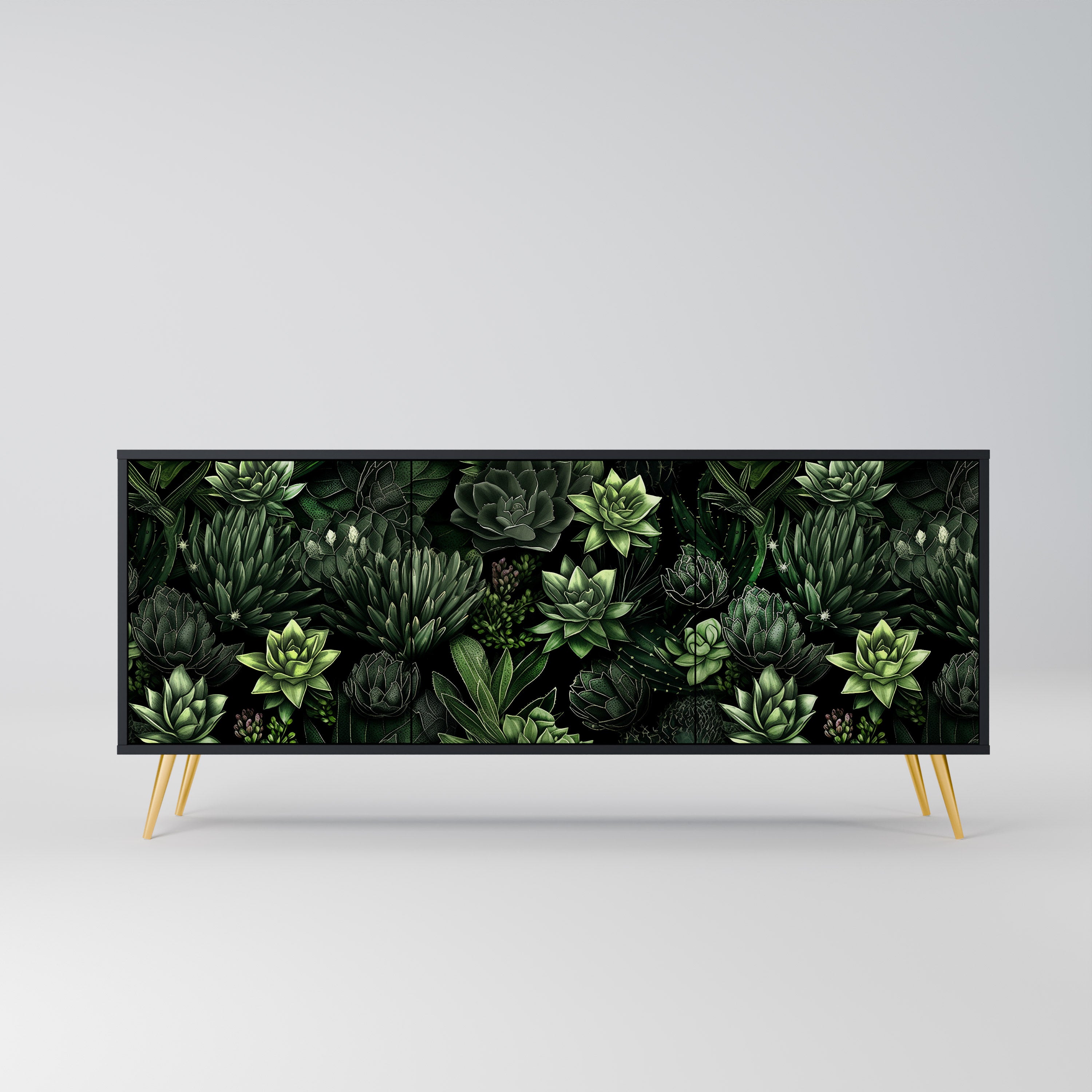 SUCCULENT JUNGLE Komoda 3-drzwiowa korpus Czarny