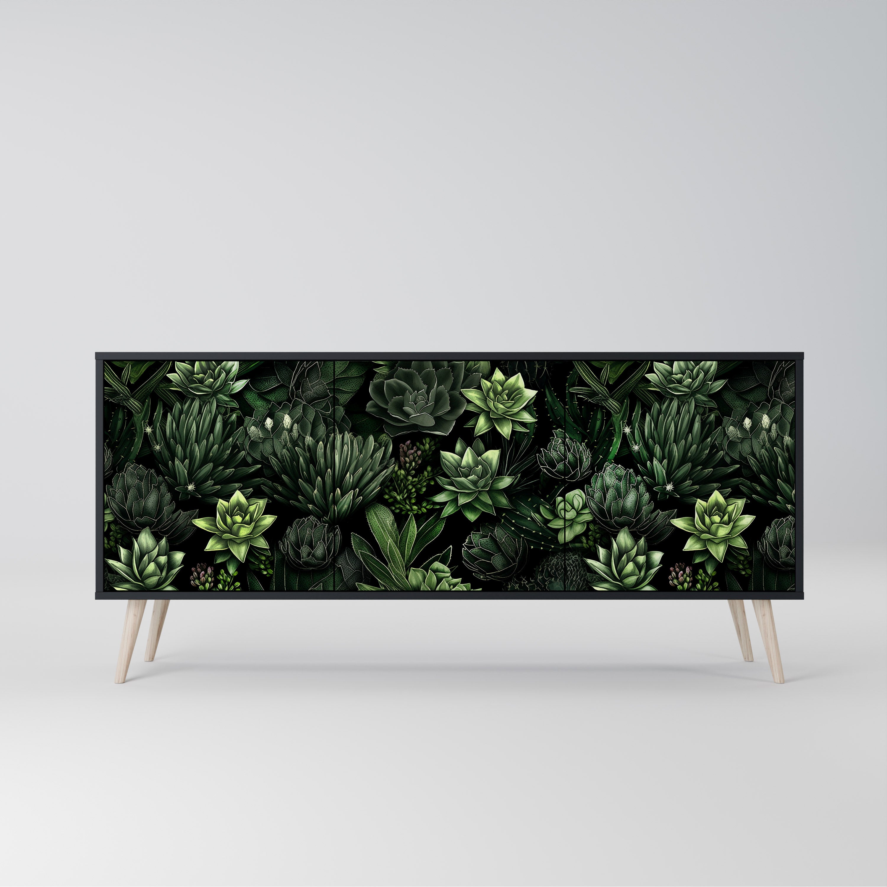 SUCCULENT JUNGLE Komoda 3-drzwiowa korpus Czarny