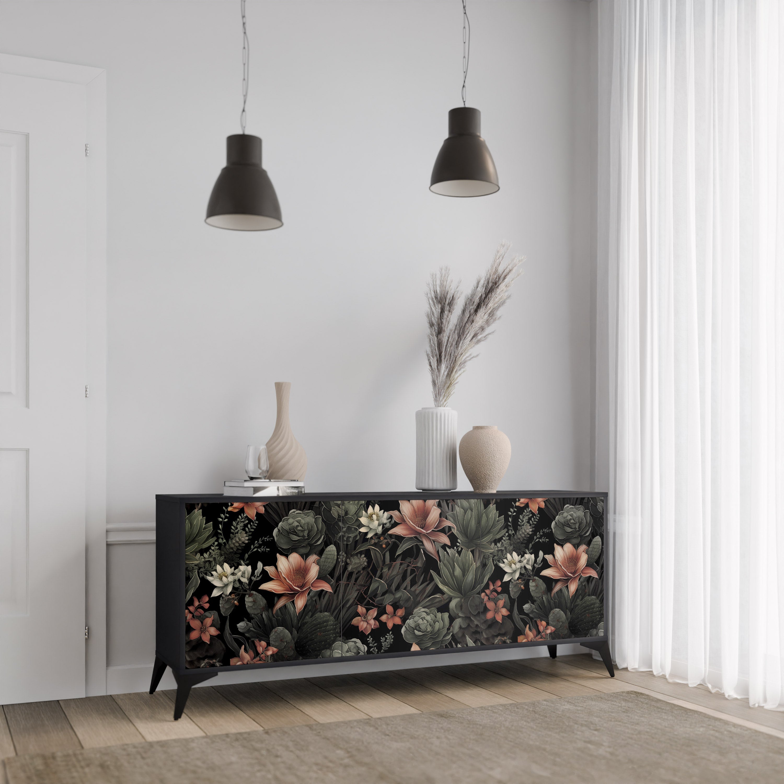 SECRET VERDURE Komoda 3-drzwiowa korpus Czarny