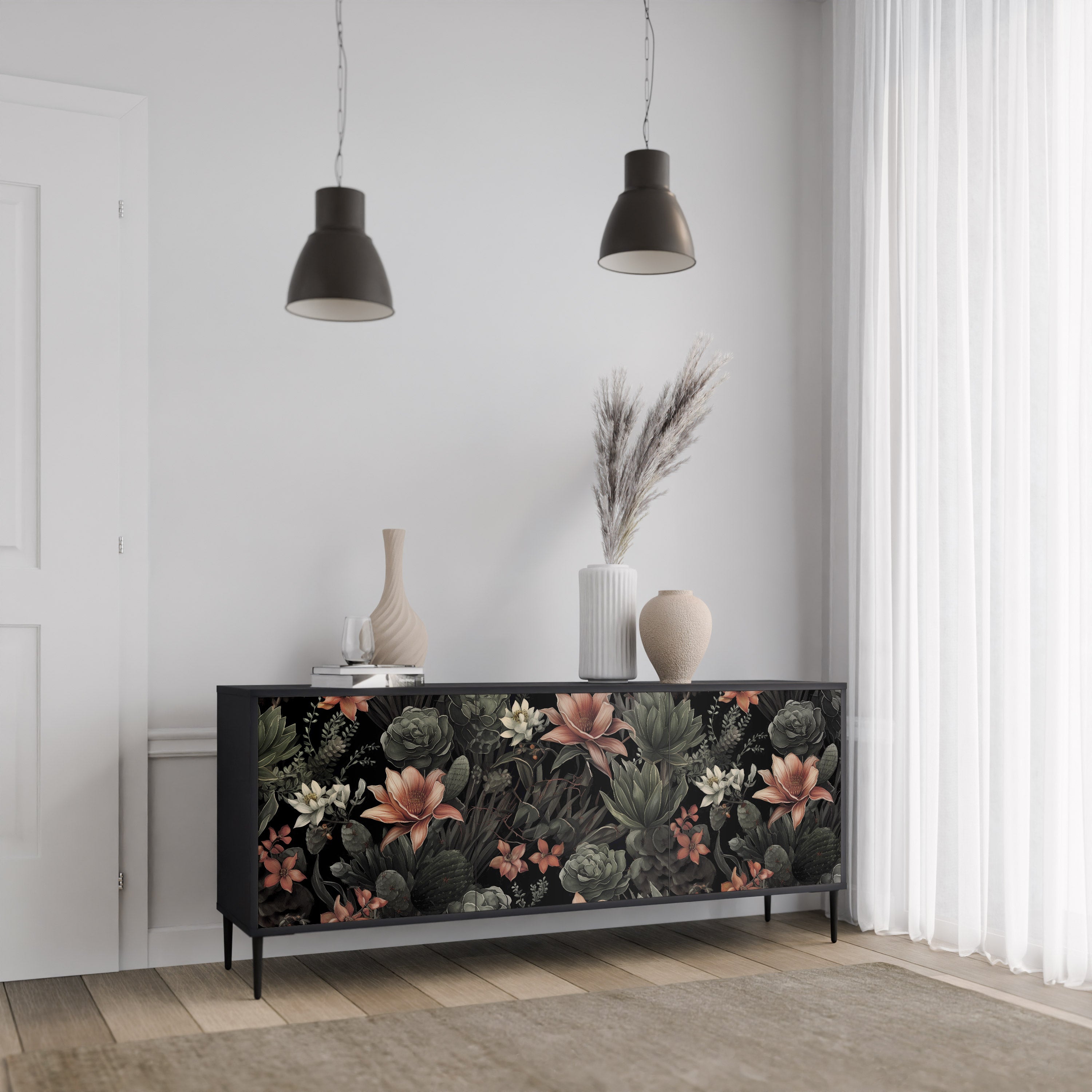 SECRET VERDURE Komoda 3-drzwiowa korpus Czarny