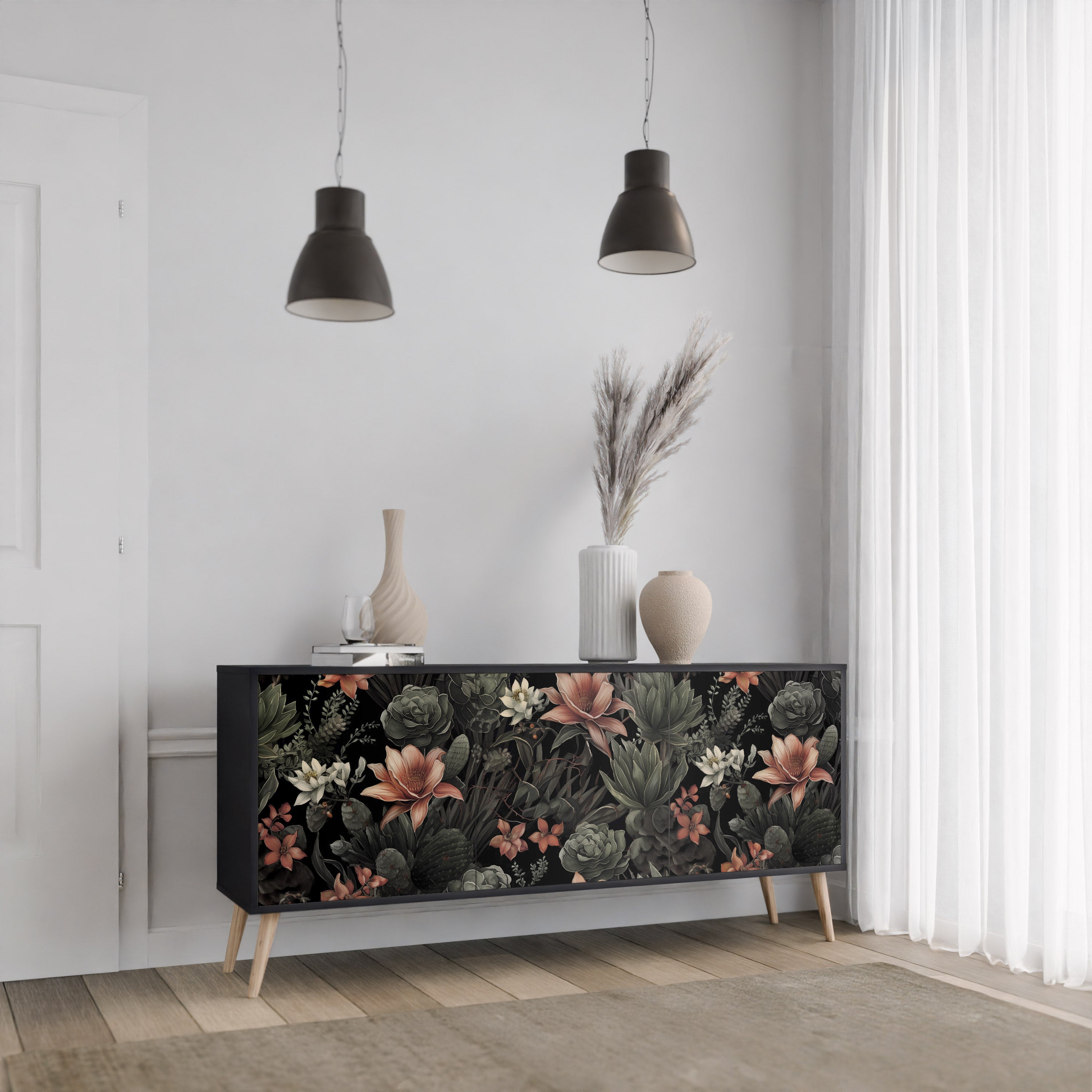 SECRET VERDURE Komoda 3-drzwiowa korpus Czarny