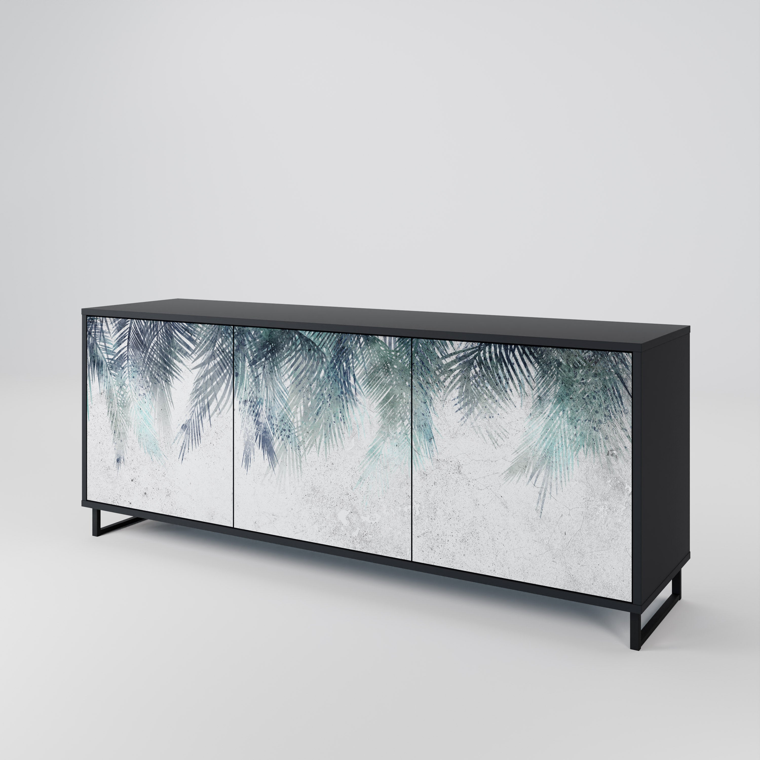 PALM VEIL Komoda 3-drzwiowa korpus Czarny