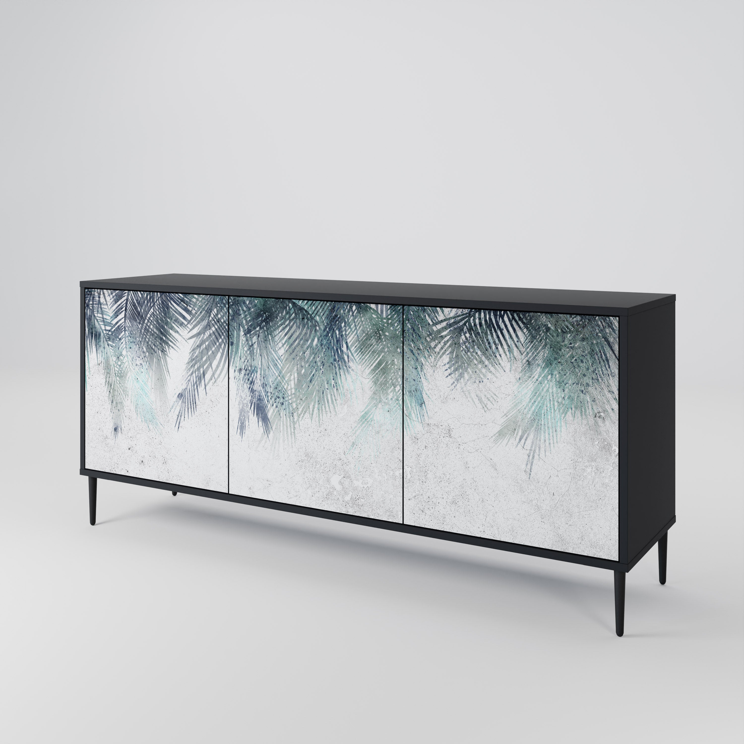 PALM VEIL Komoda 3-drzwiowa korpus Czarny