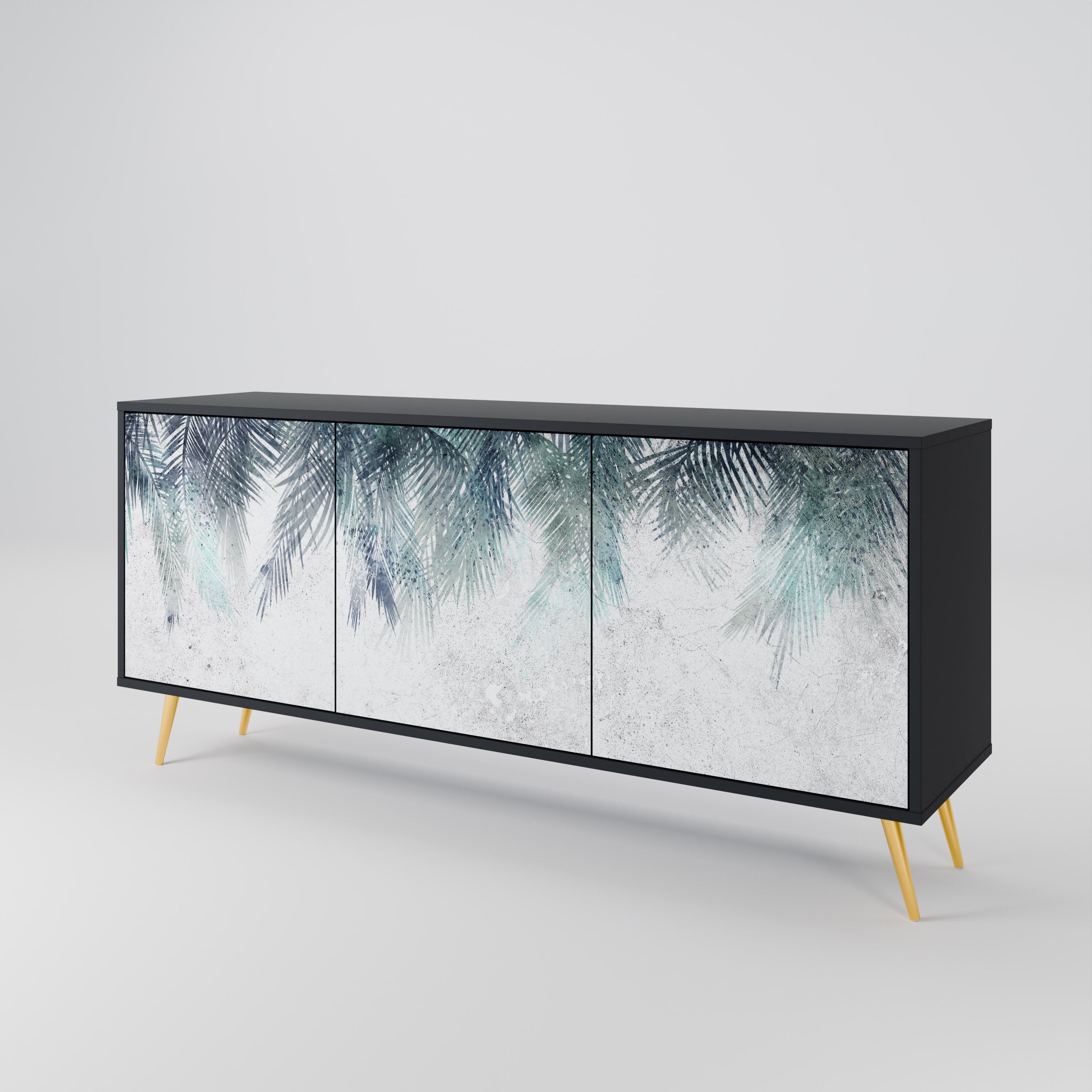 PALM VEIL Komoda 3-drzwiowa korpus Czarny