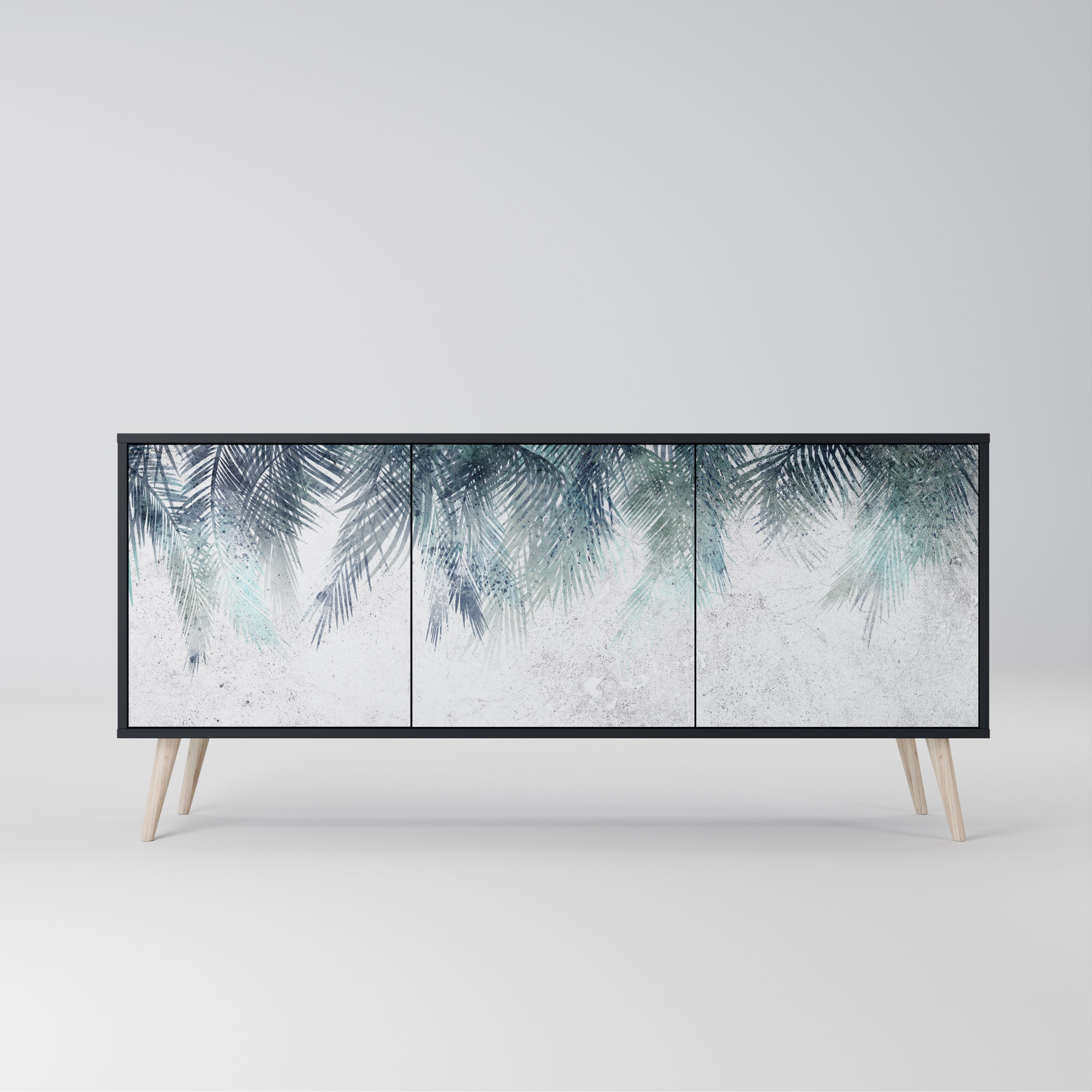 PALM VEIL Komoda 3-drzwiowa korpus Czarny