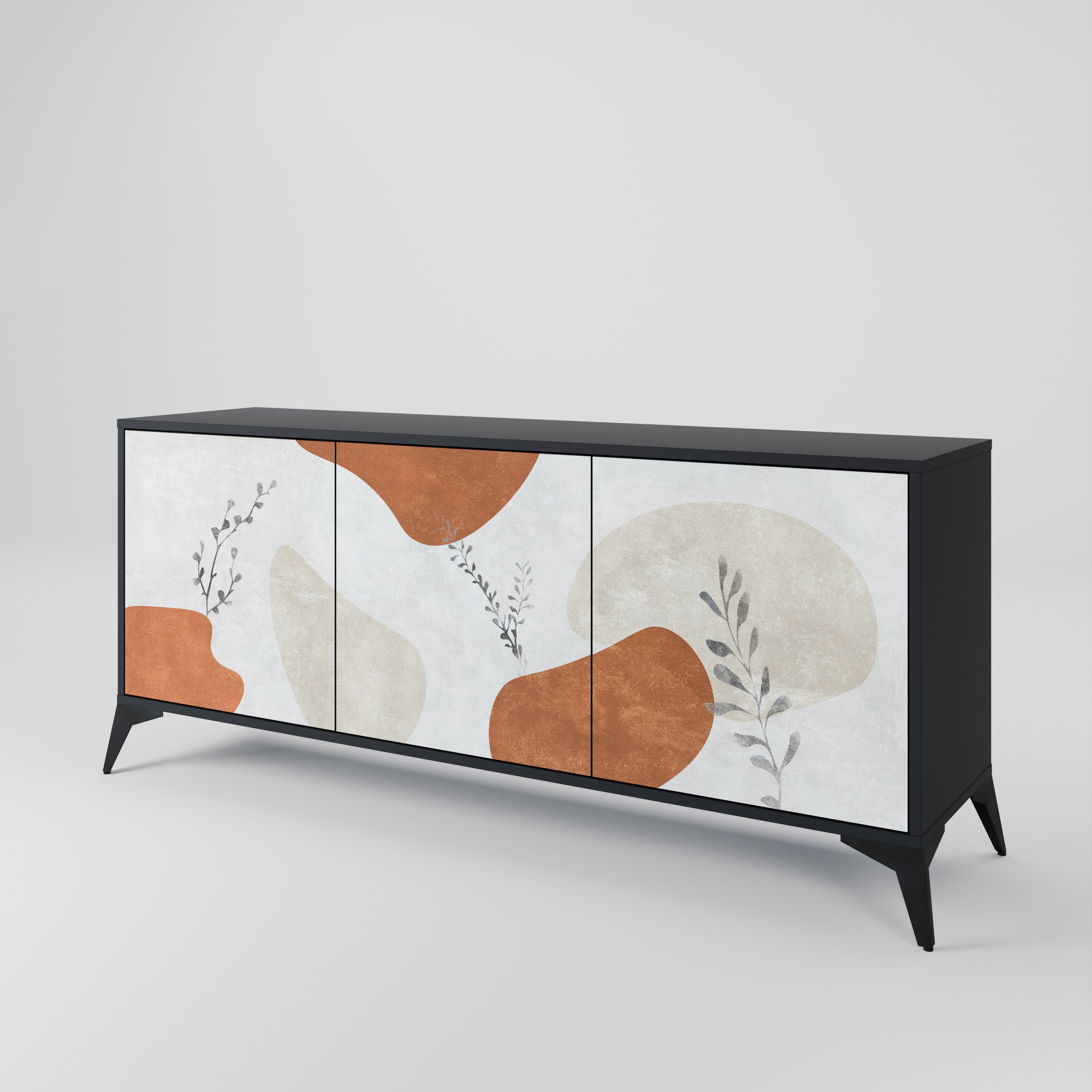 TRANQUIL TWIG Komoda 3-drzwiowa korpus Czarny