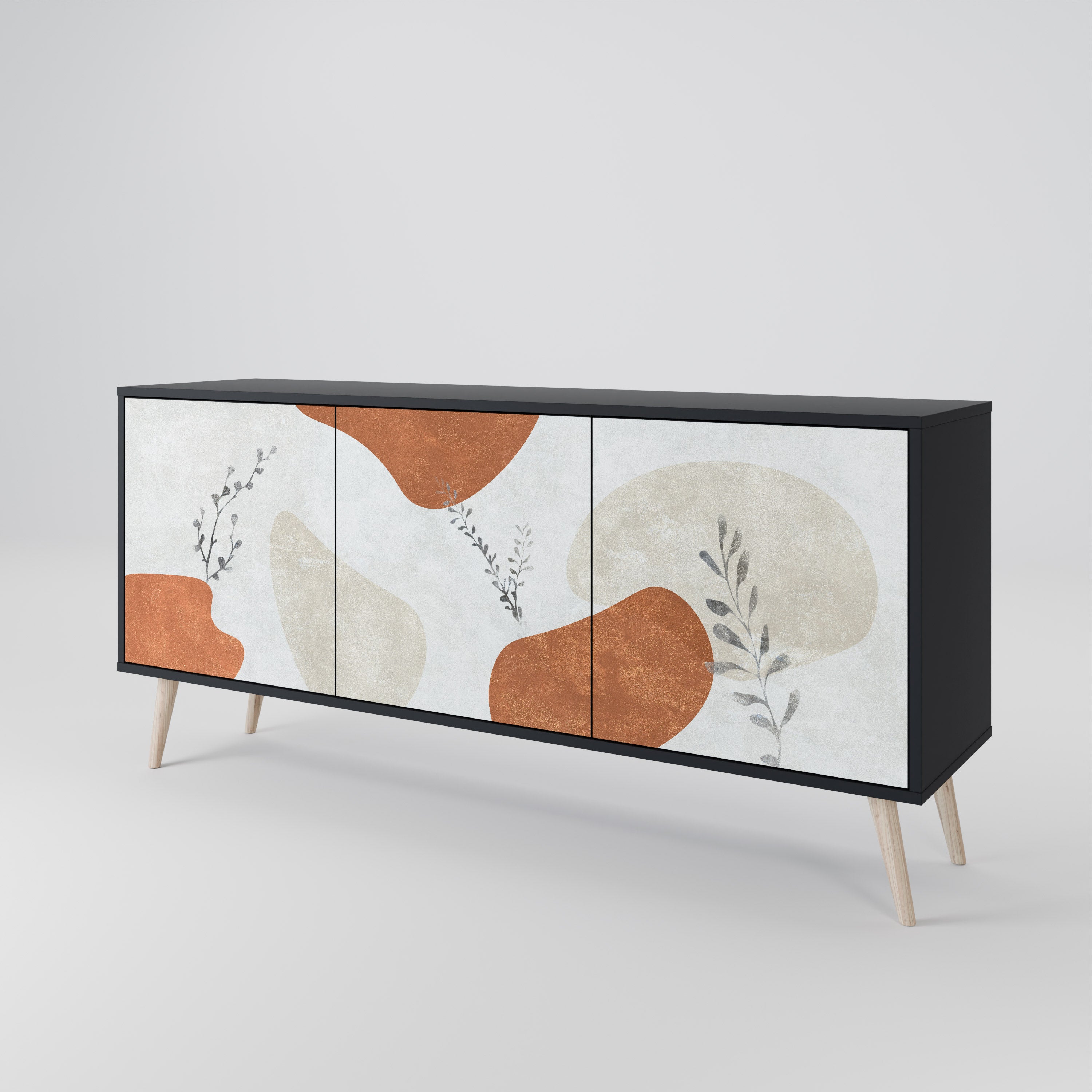 TRANQUIL TWIG Komoda 3-drzwiowa korpus Czarny