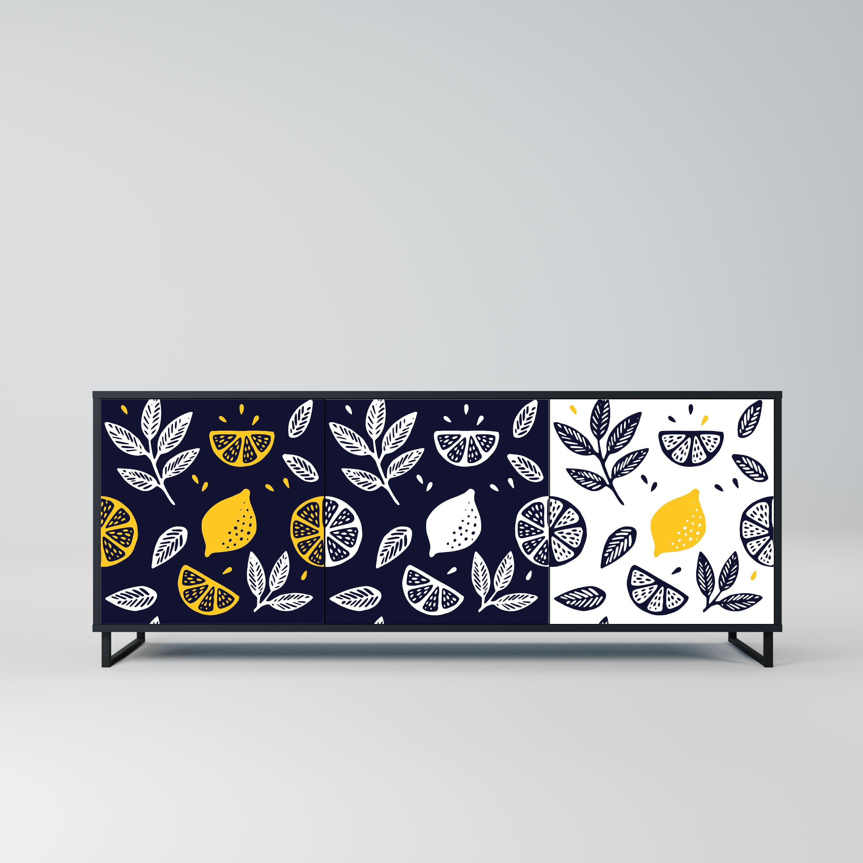 CITRUS BLACK AND WHITE Komoda 3-drzwiowa korpus Czarny