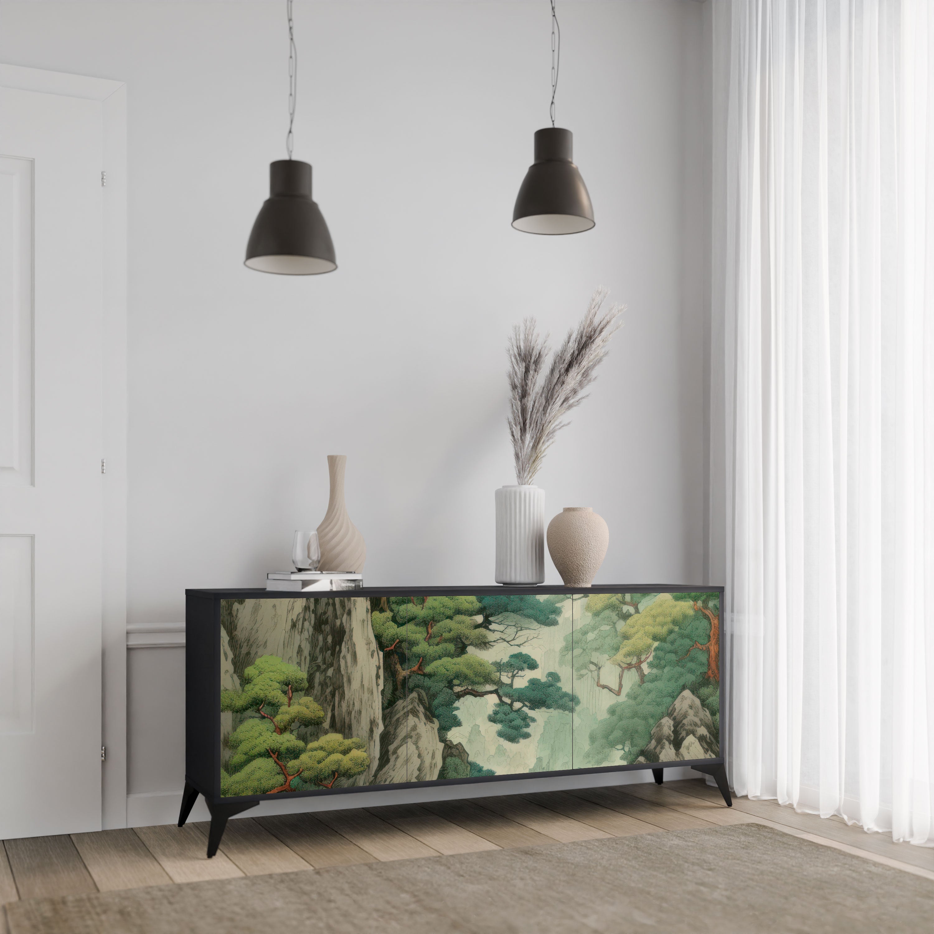 VERDURE ABYSS Komoda 3-drzwiowa korpus Czarny