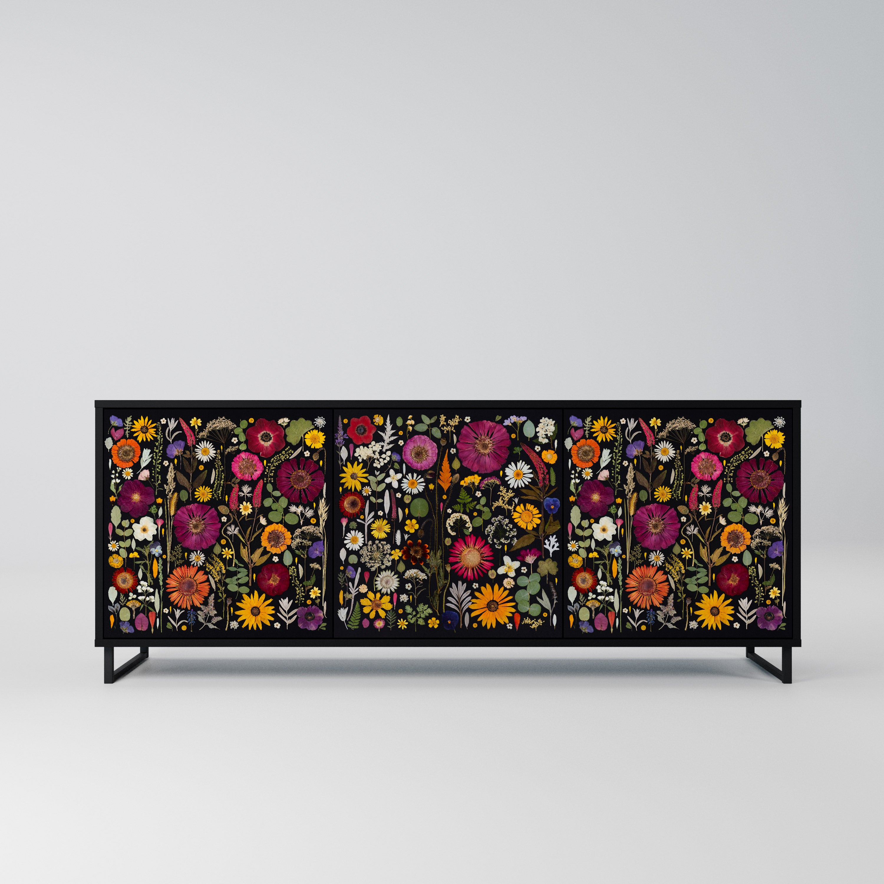 MIDNIGHT GARDEN Komoda 3-drzwiowa korpus Czarny