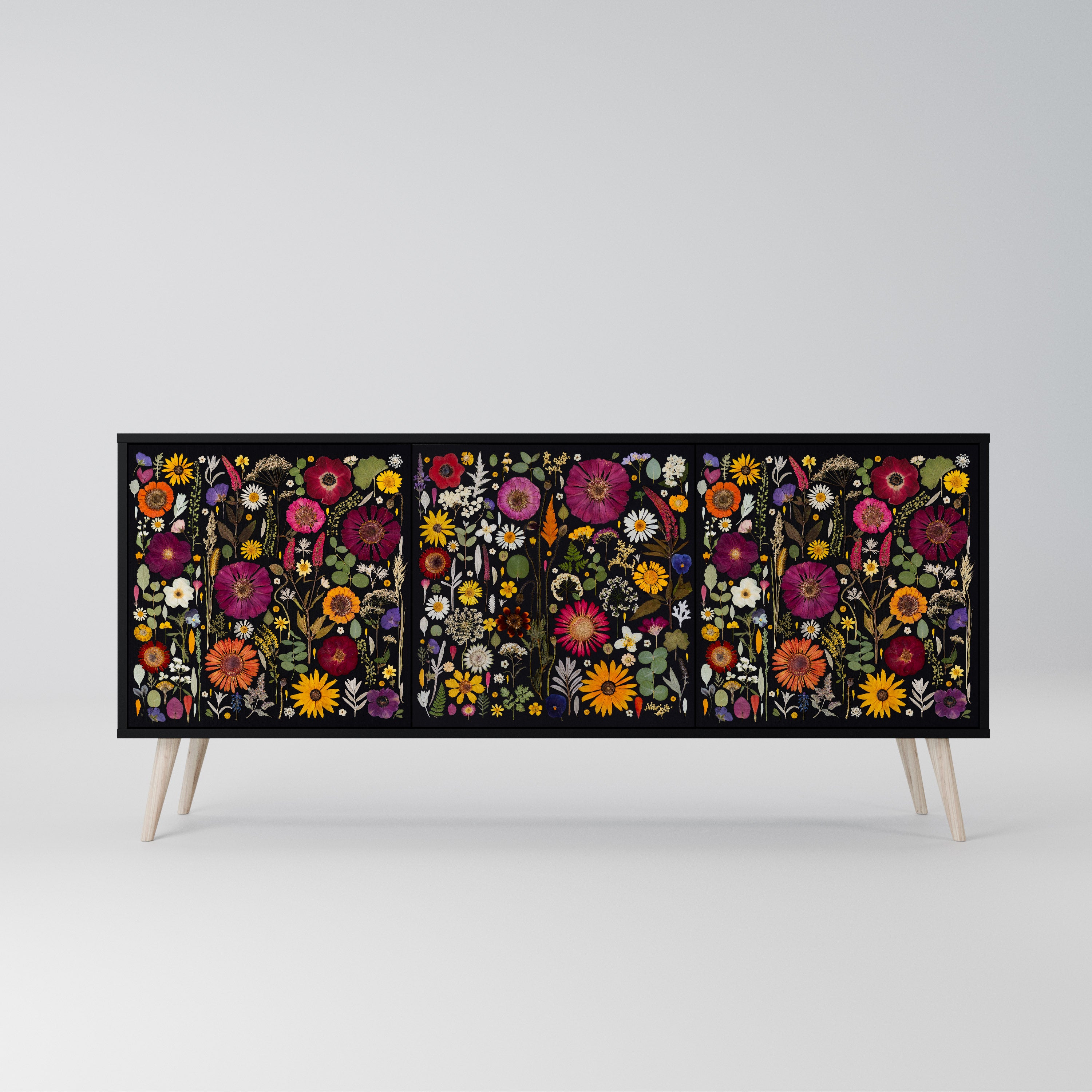 MIDNIGHT GARDEN Komoda 3-drzwiowa korpus Czarny