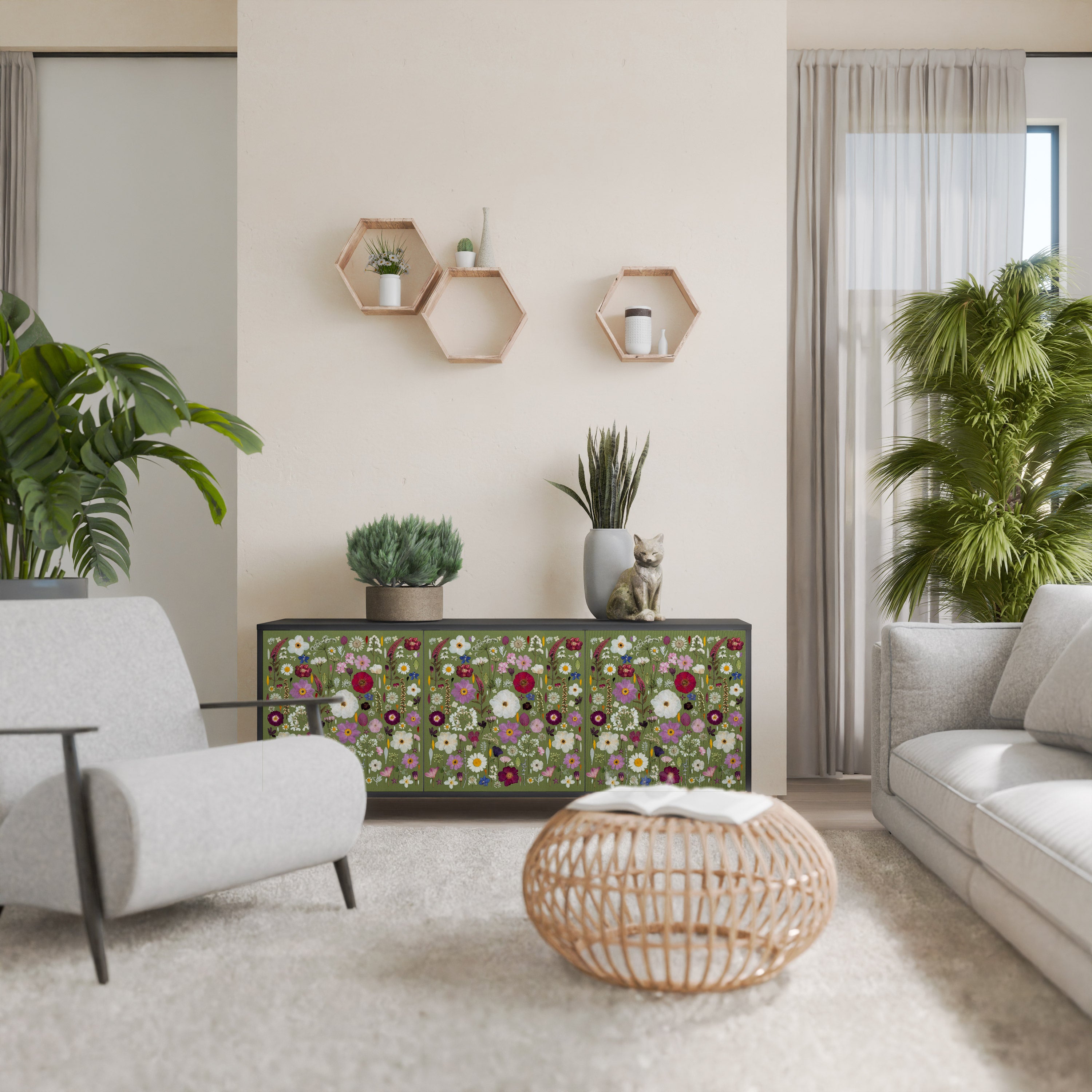 WILD GARDEN Komoda 3-drzwiowa korpus Czarny