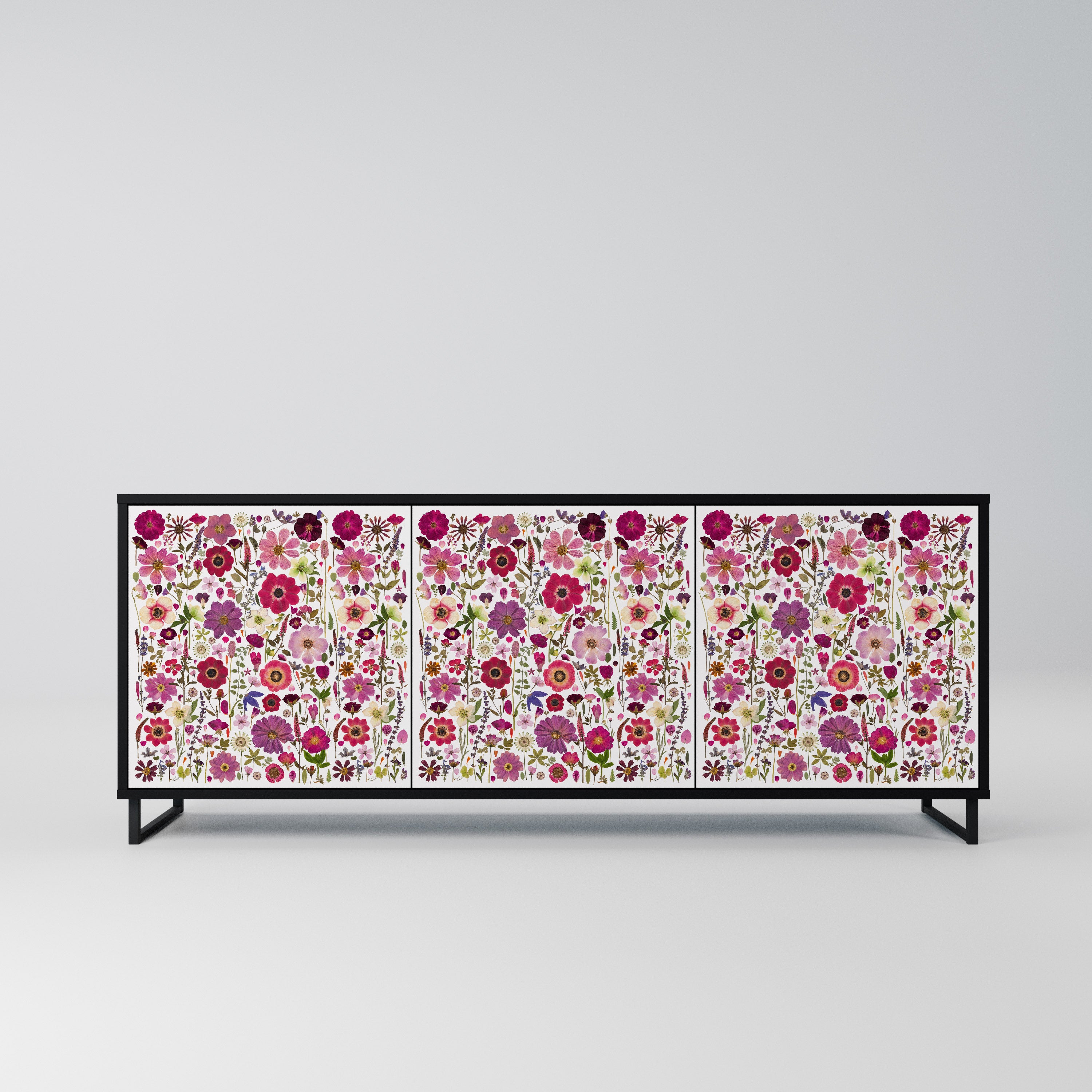 PETAL GARDEN Komoda 3-drzwiowa korpus Czarny