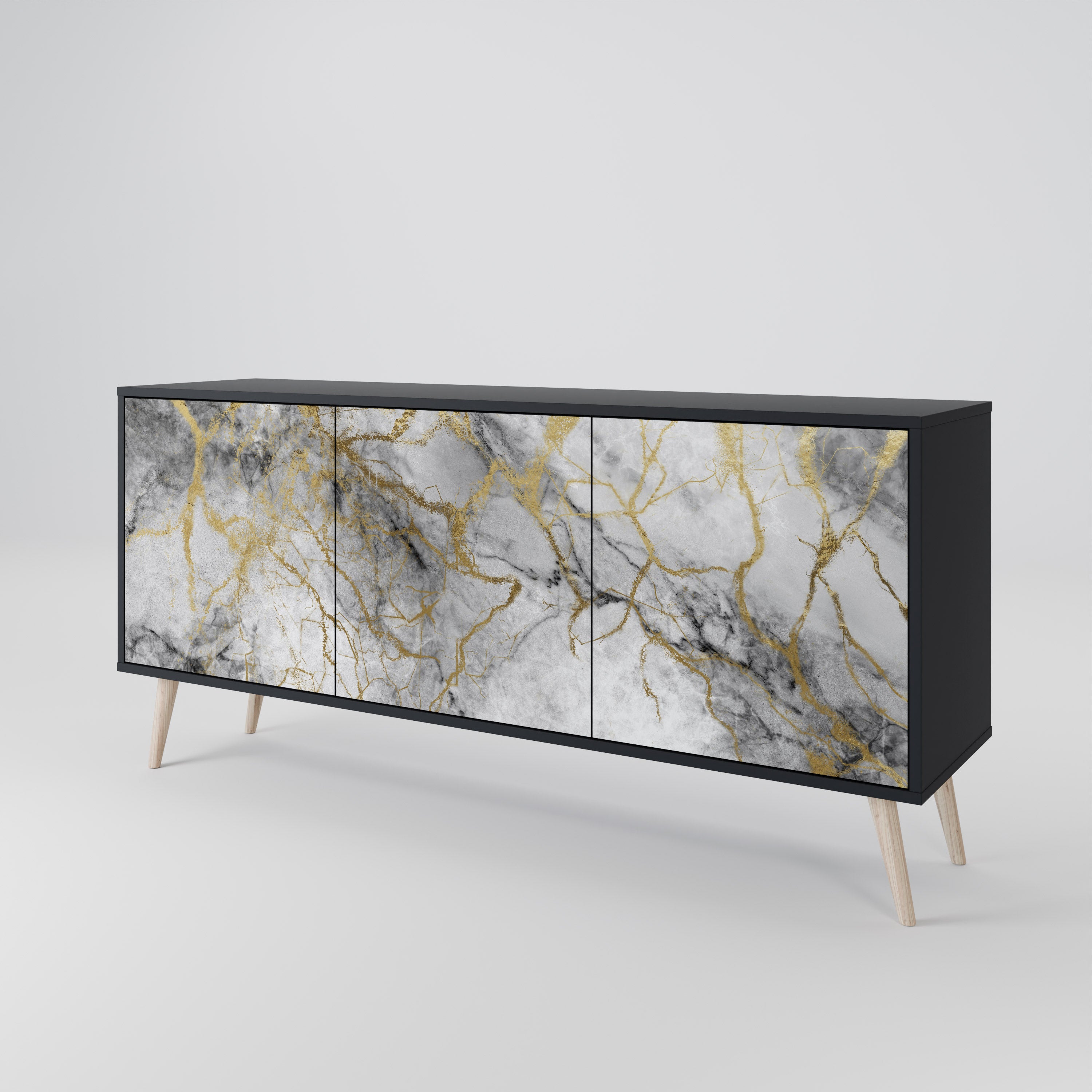 TIMELESS GLIDE Komoda 3-drzwiowa korpus Czarny