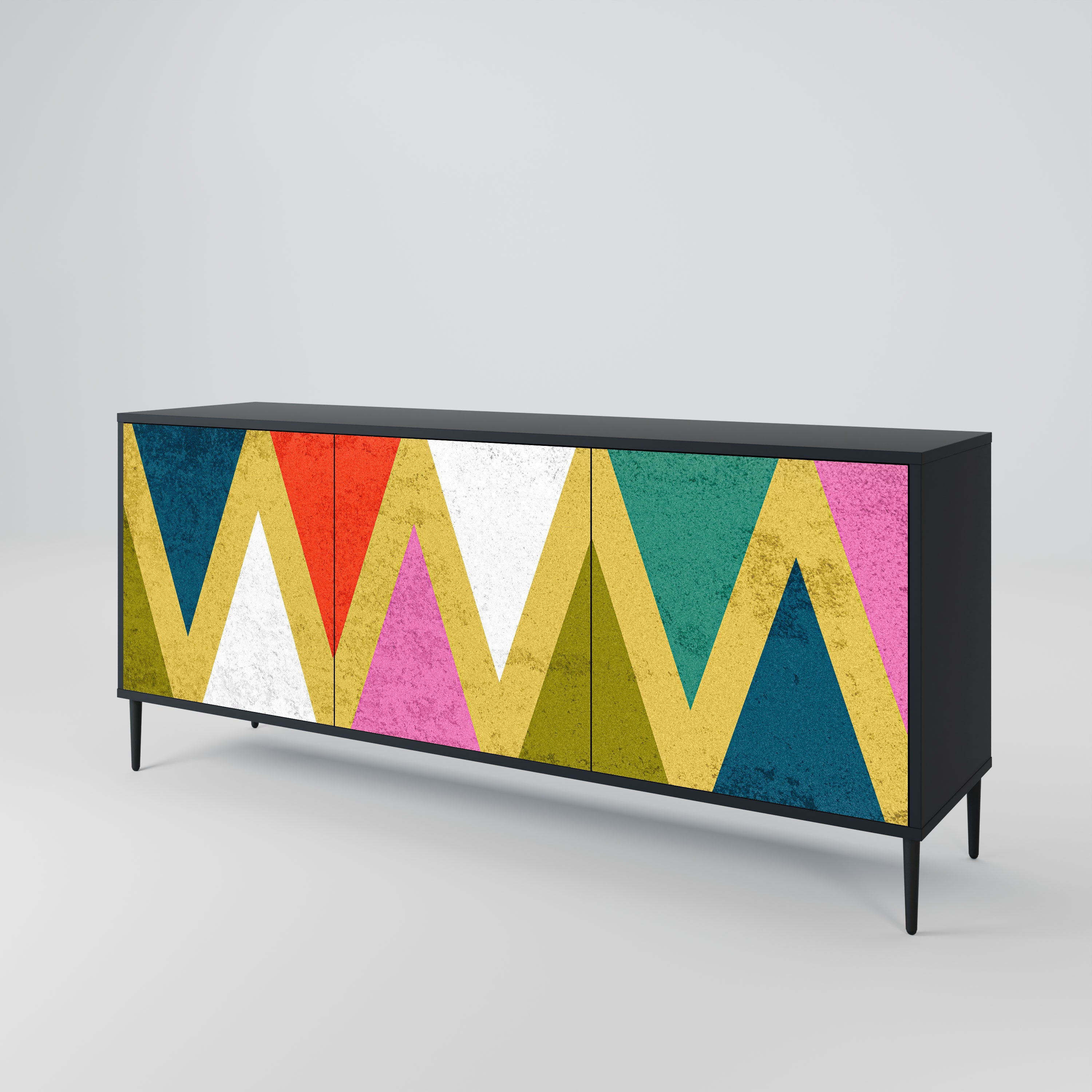 COLORFUL TRIANGLES Komoda 3-drzwiowa korpus Czarny