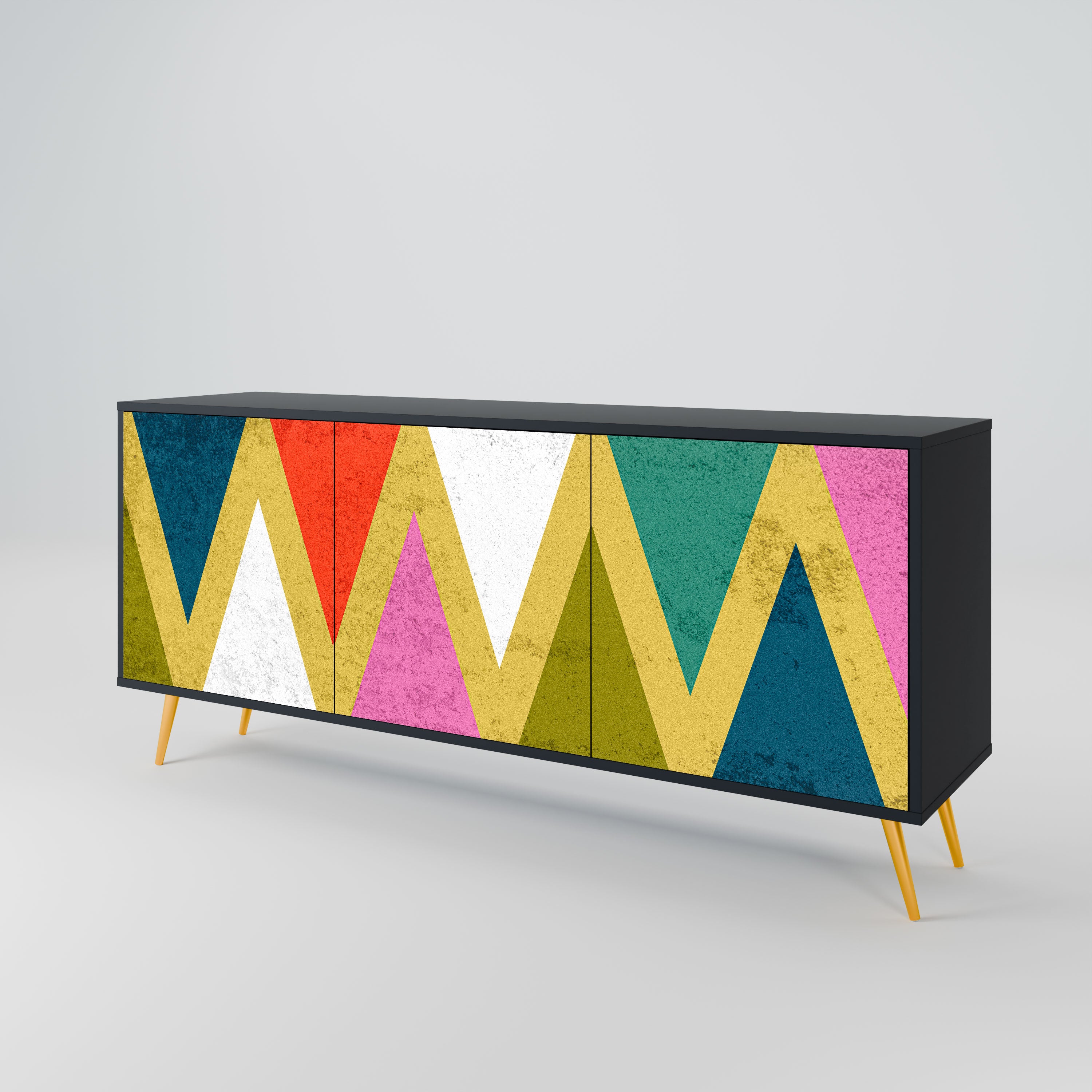 COLORFUL TRIANGLES Komoda 3-drzwiowa korpus Czarny