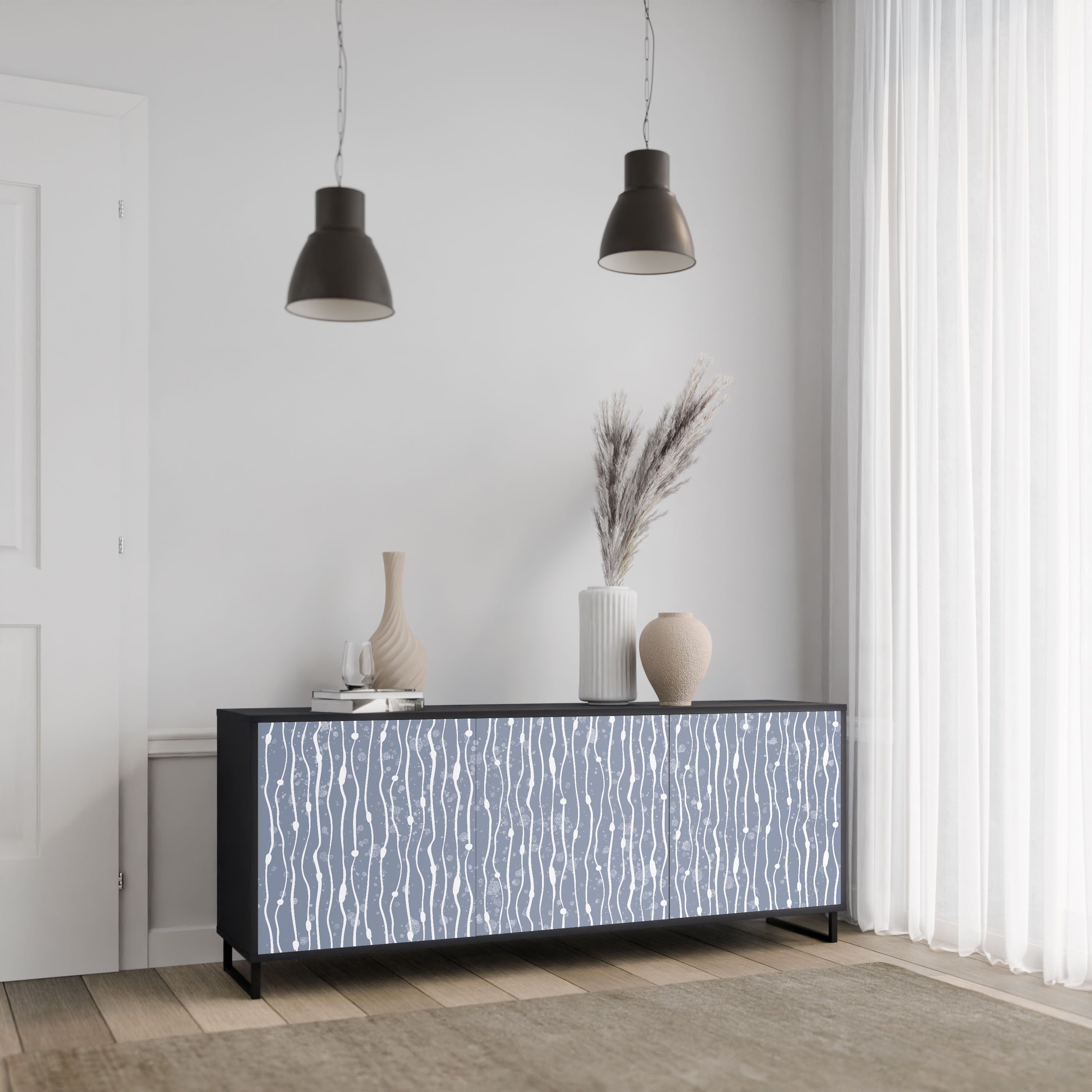 GRAPHITE RAIN Komoda 3-drzwiowa korpus Czarny