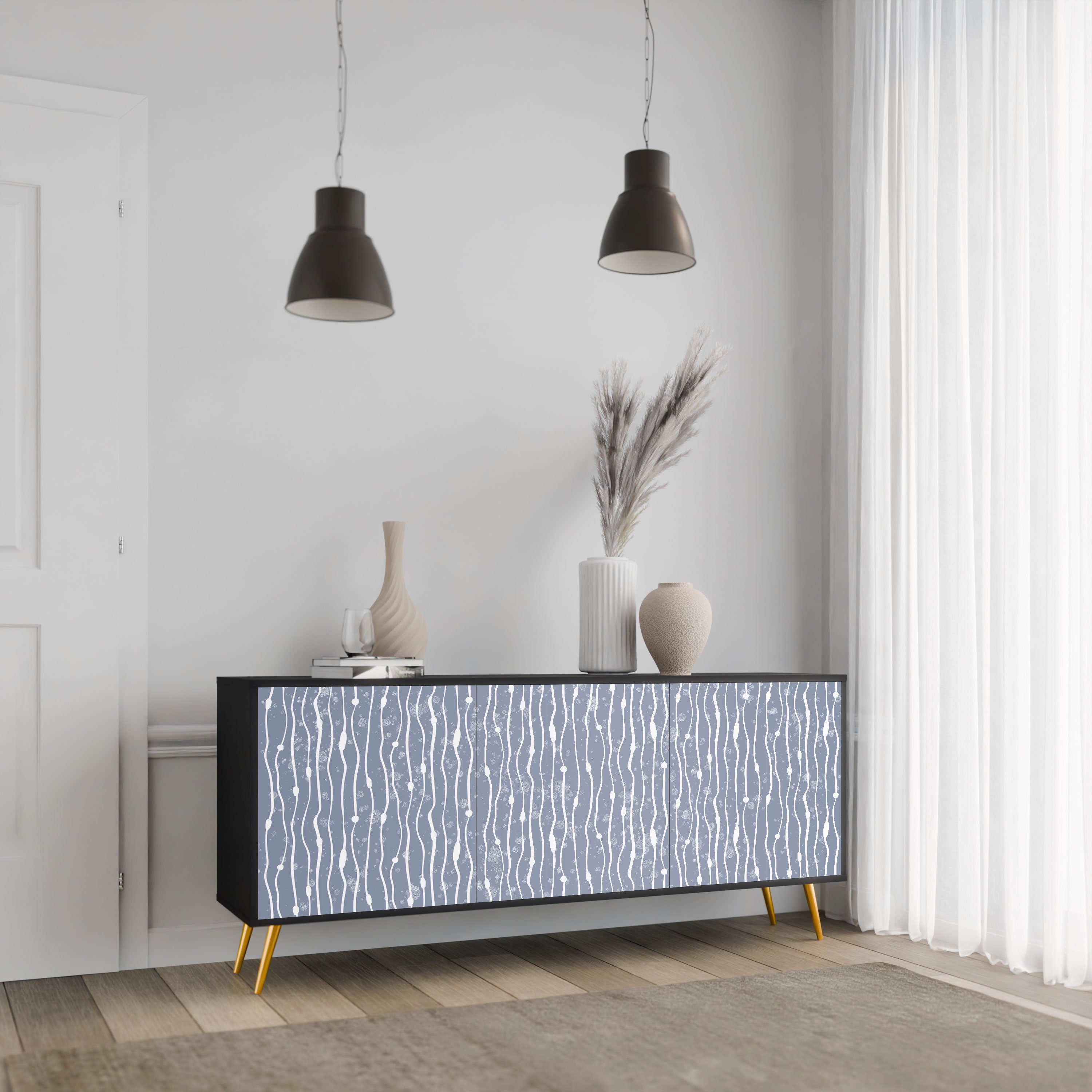 GRAPHITE RAIN Komoda 3-drzwiowa korpus Czarny