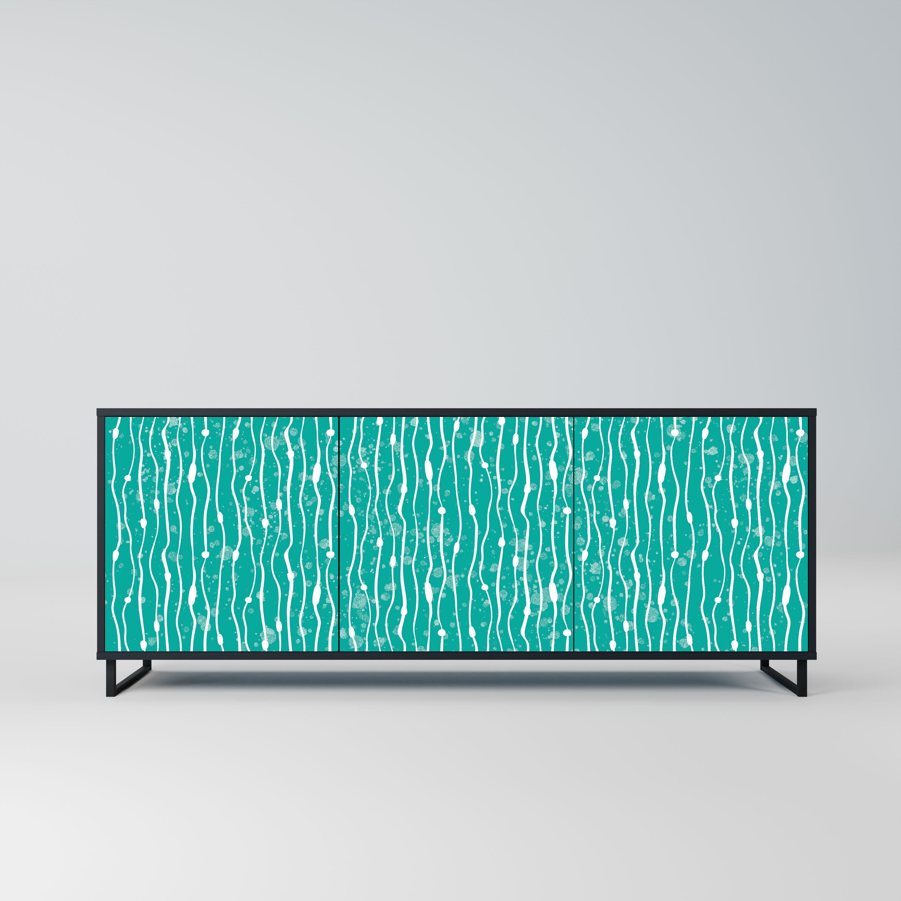 TURQUOISE RAIN Komoda 3-drzwiowa korpus Czarny