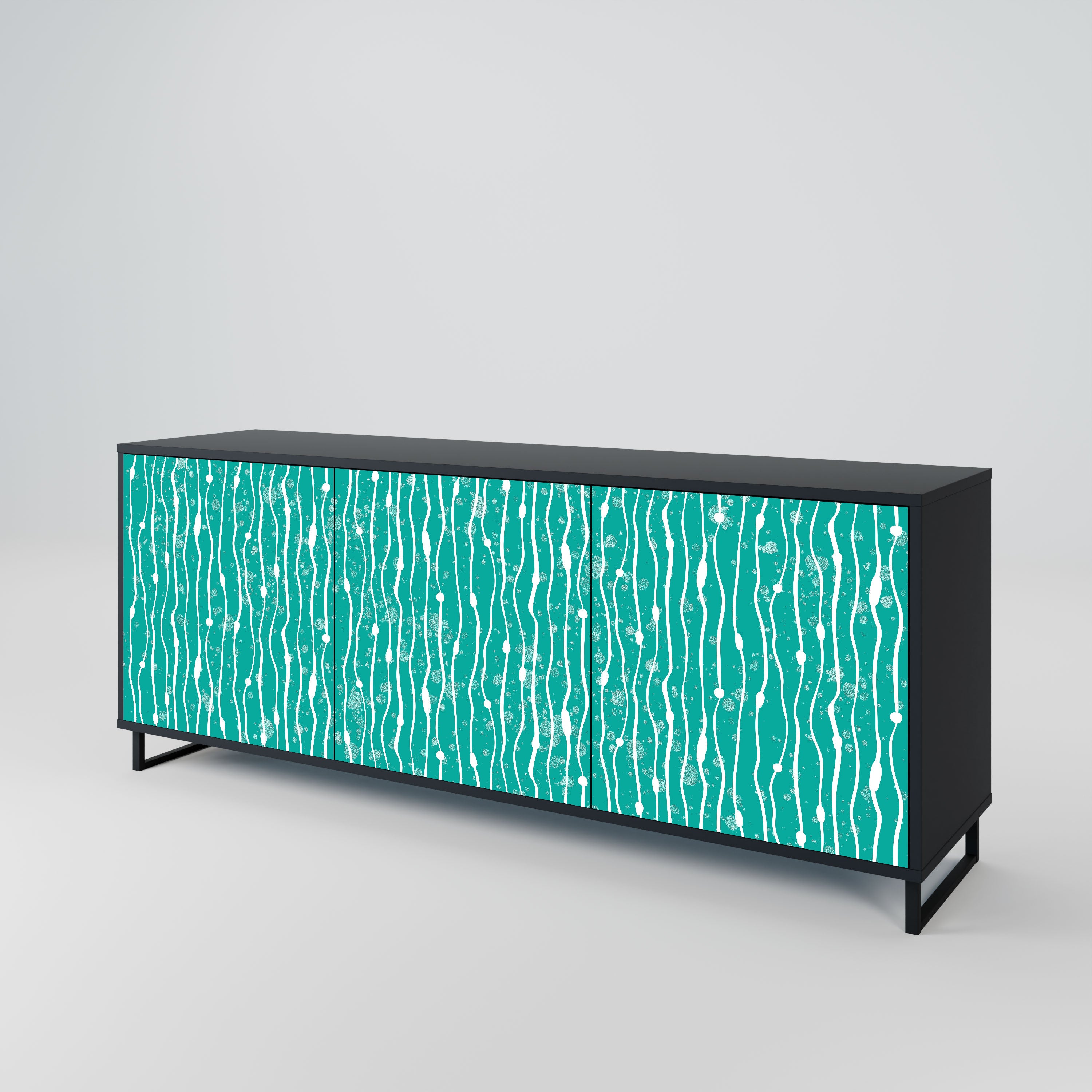 TURQUOISE RAIN Komoda 3-drzwiowa korpus Czarny