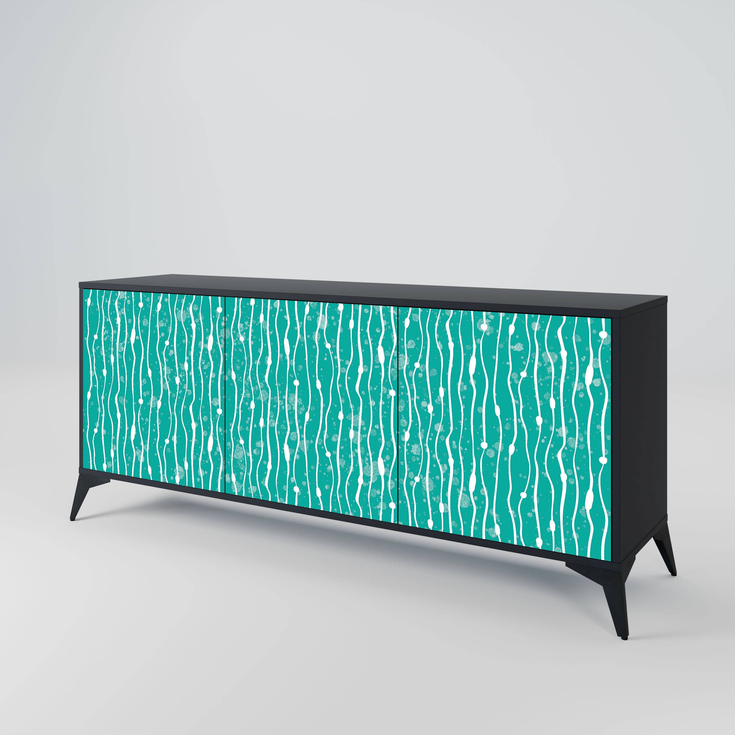 TURQUOISE RAIN Komoda 3-drzwiowa korpus Czarny