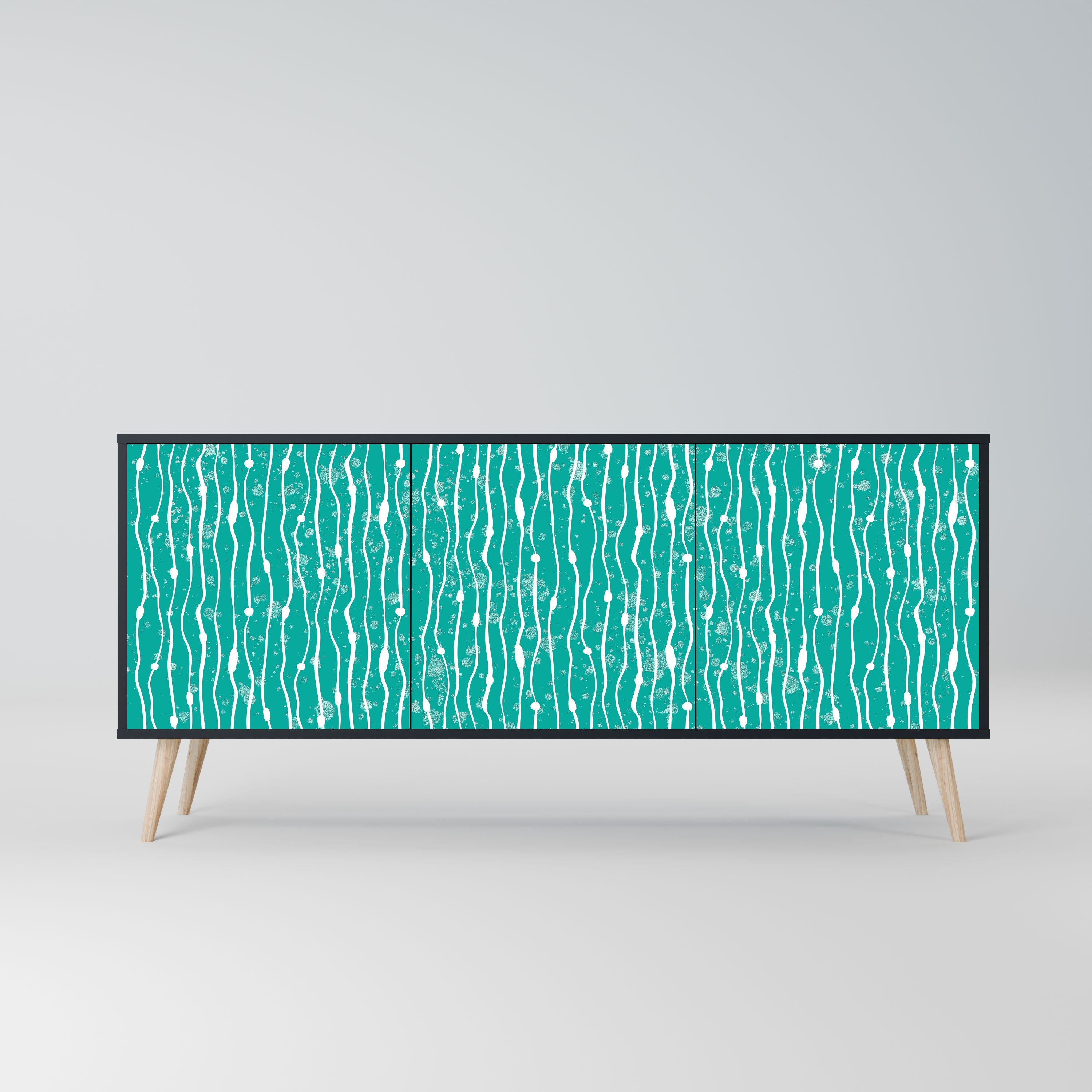TURQUOISE RAIN Komoda 3-drzwiowa korpus Czarny
