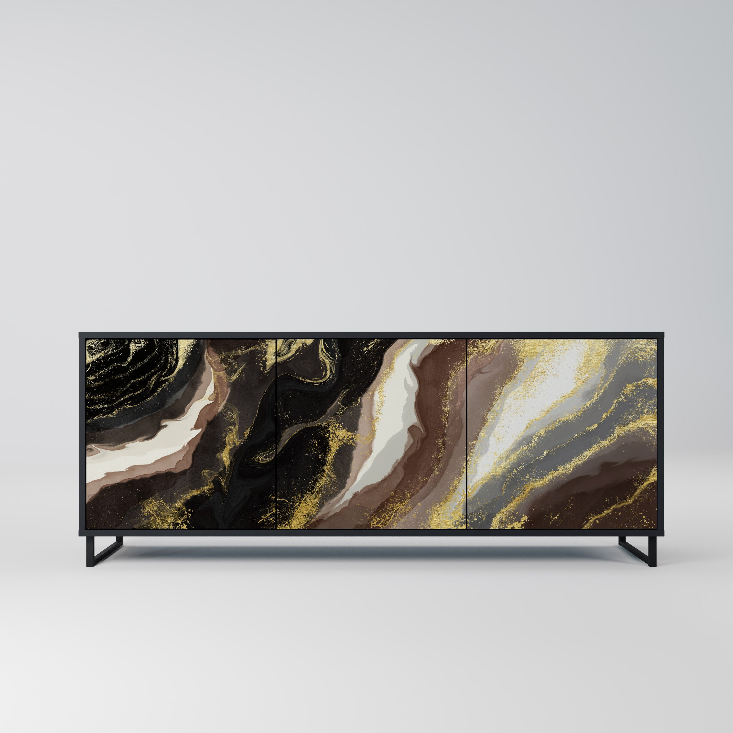 GOLD DUST Komoda 3-drzwiowa korpus Czarny