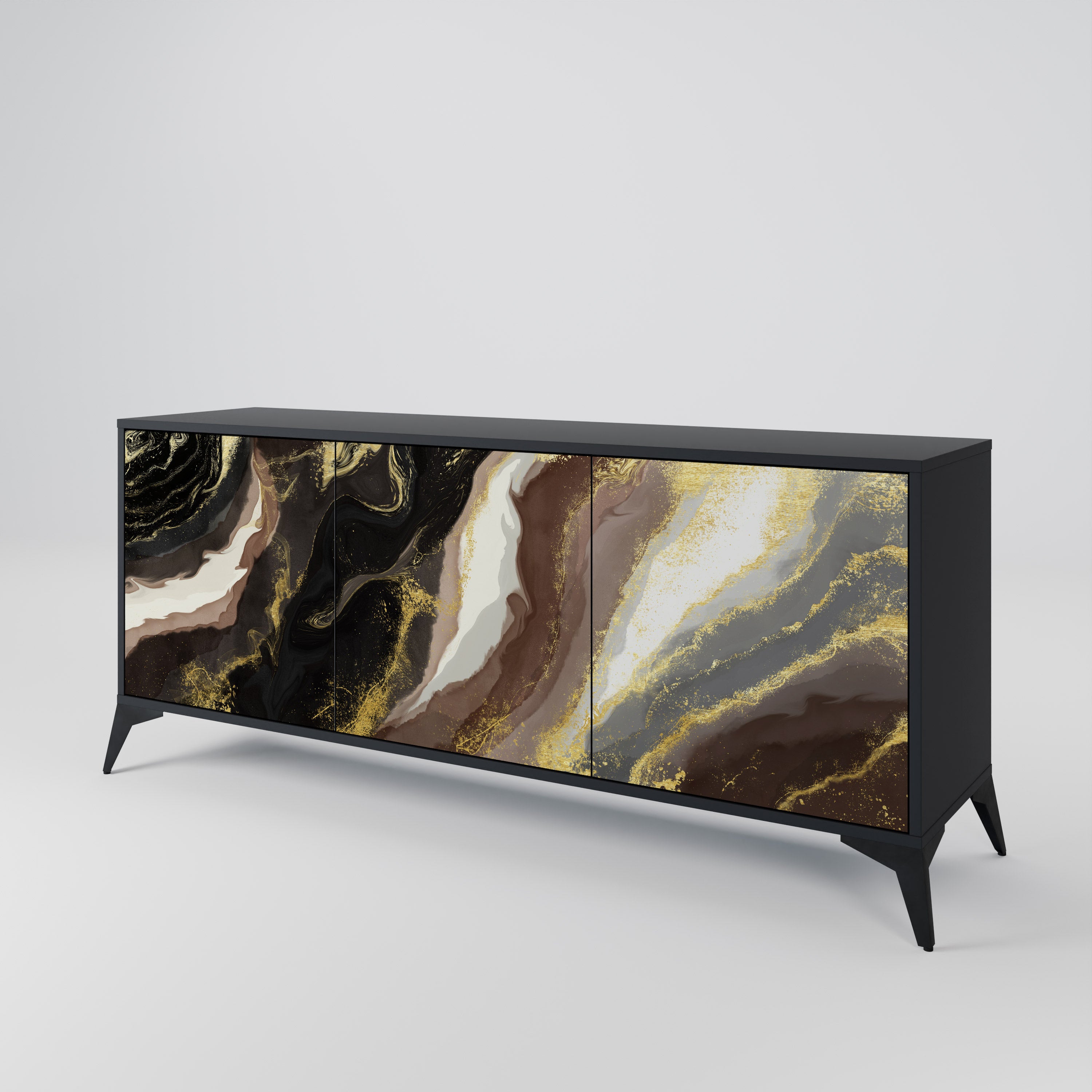 GOLD DUST Komoda 3-drzwiowa korpus Czarny