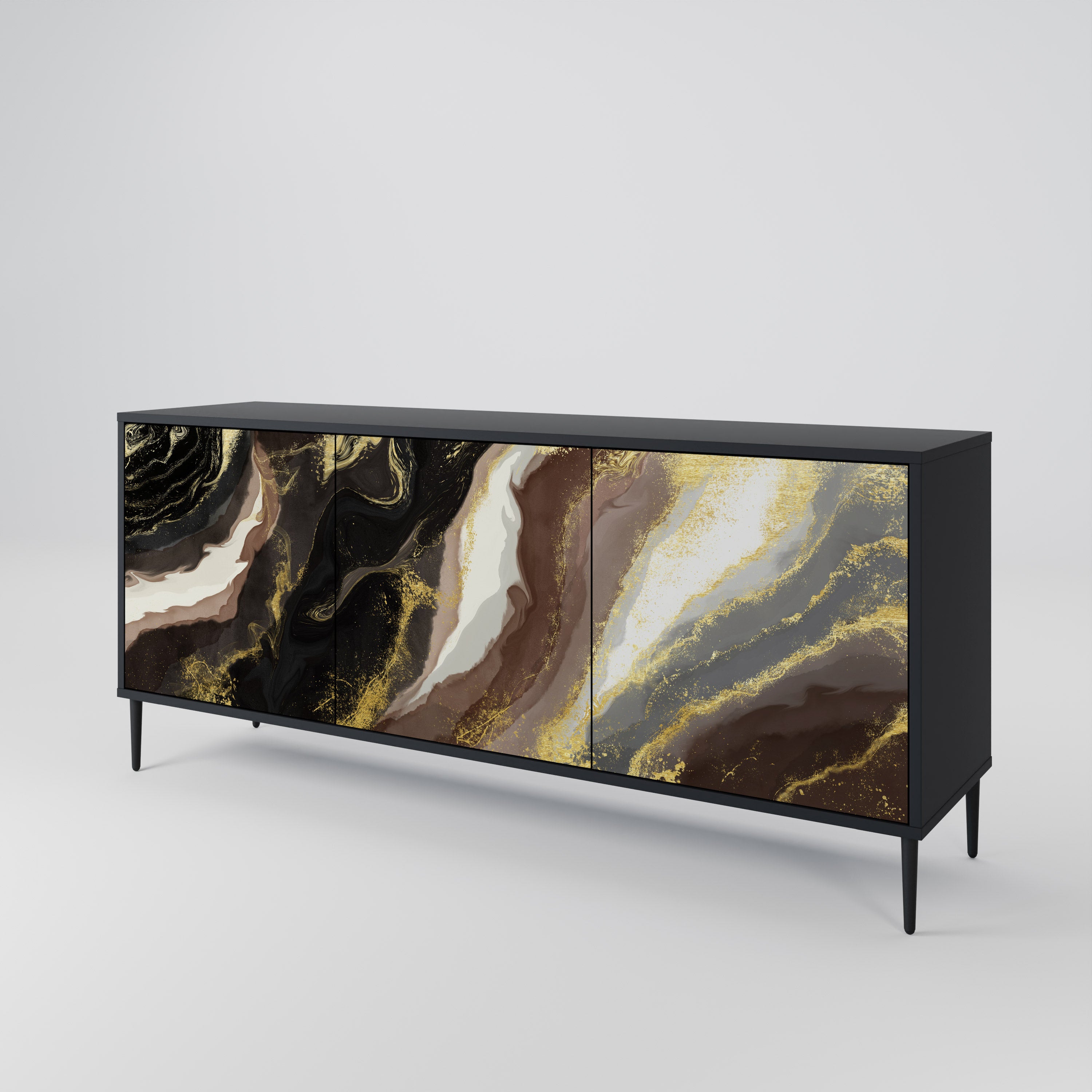 GOLD DUST Komoda 3-drzwiowa korpus Czarny