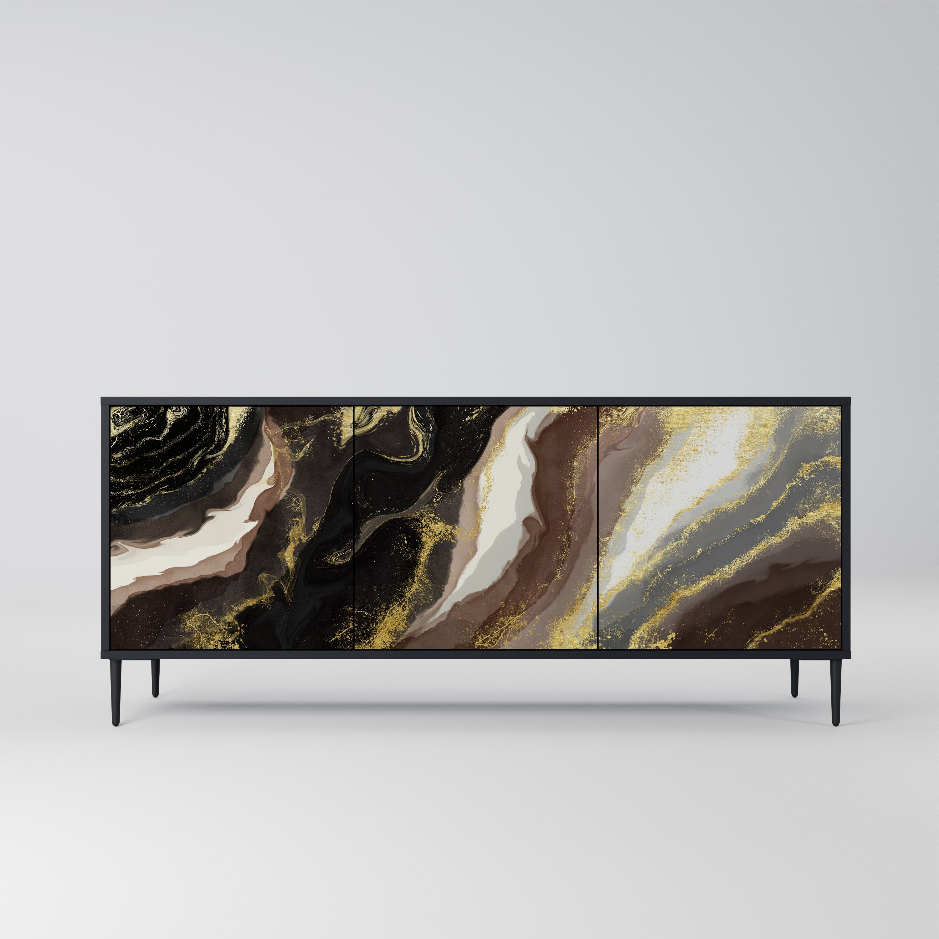 GOLD DUST Komoda 3-drzwiowa korpus Czarny