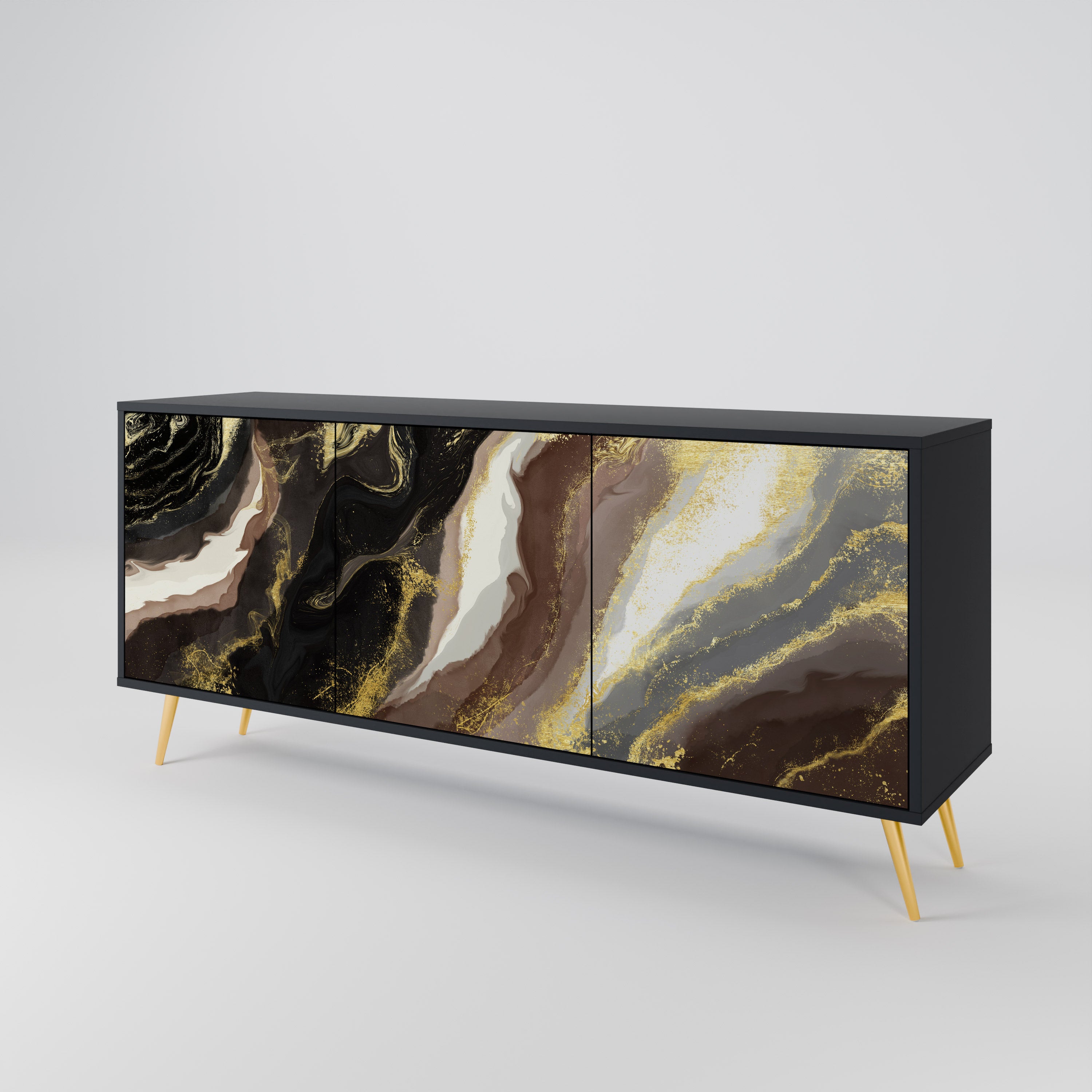 GOLD DUST Komoda 3-drzwiowa korpus Czarny