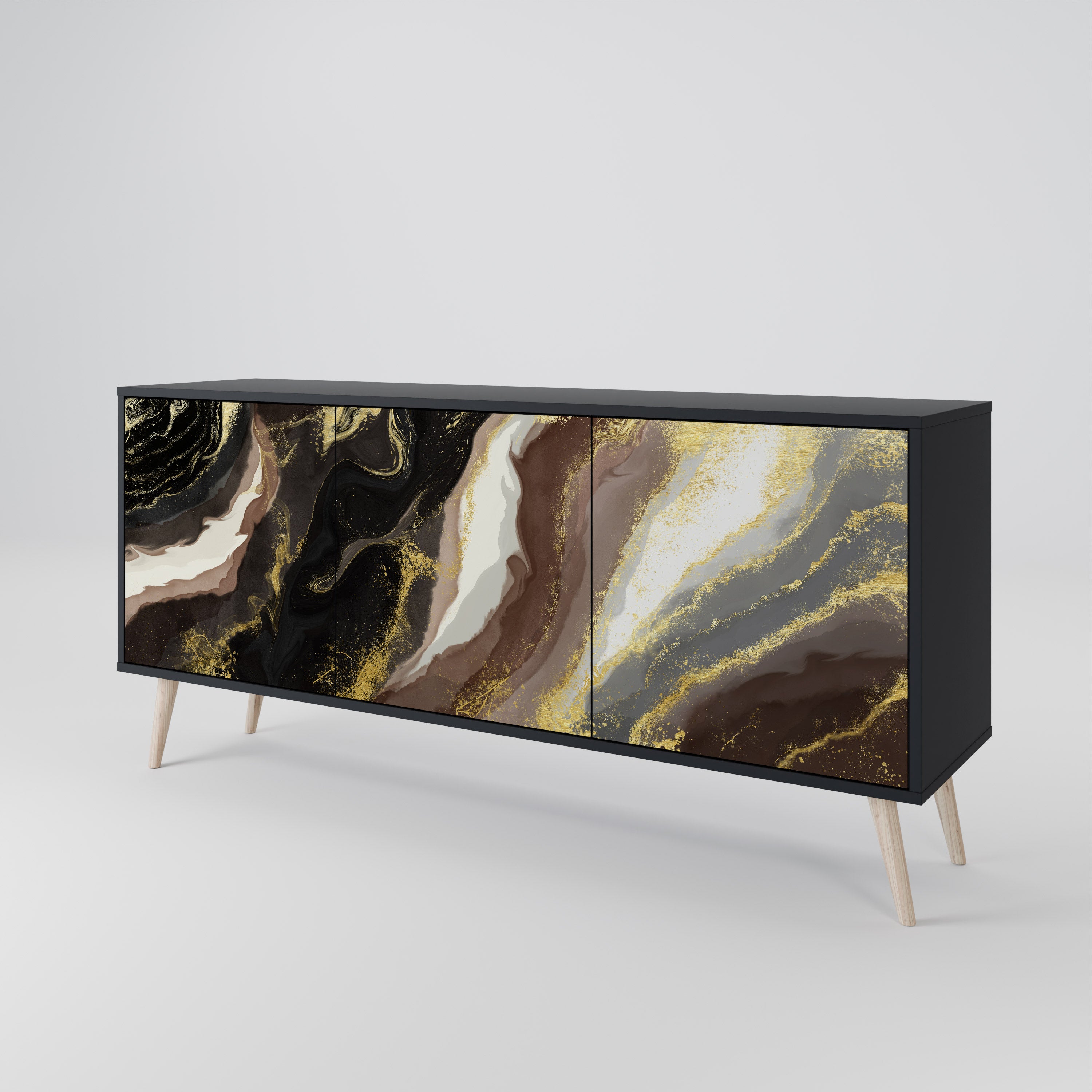 GOLD DUST Komoda 3-drzwiowa korpus Czarny