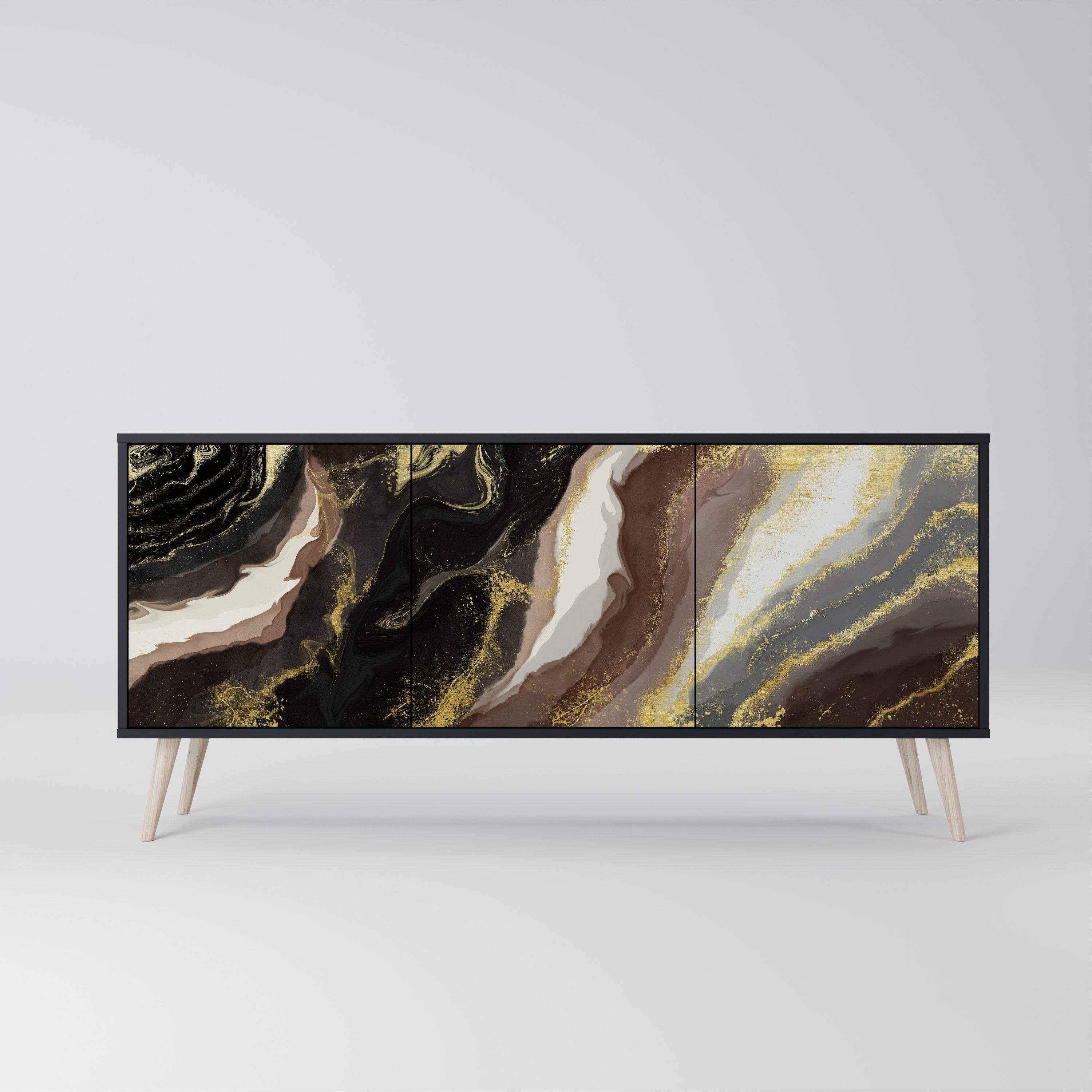 GOLD DUST Komoda 3-drzwiowa korpus Czarny