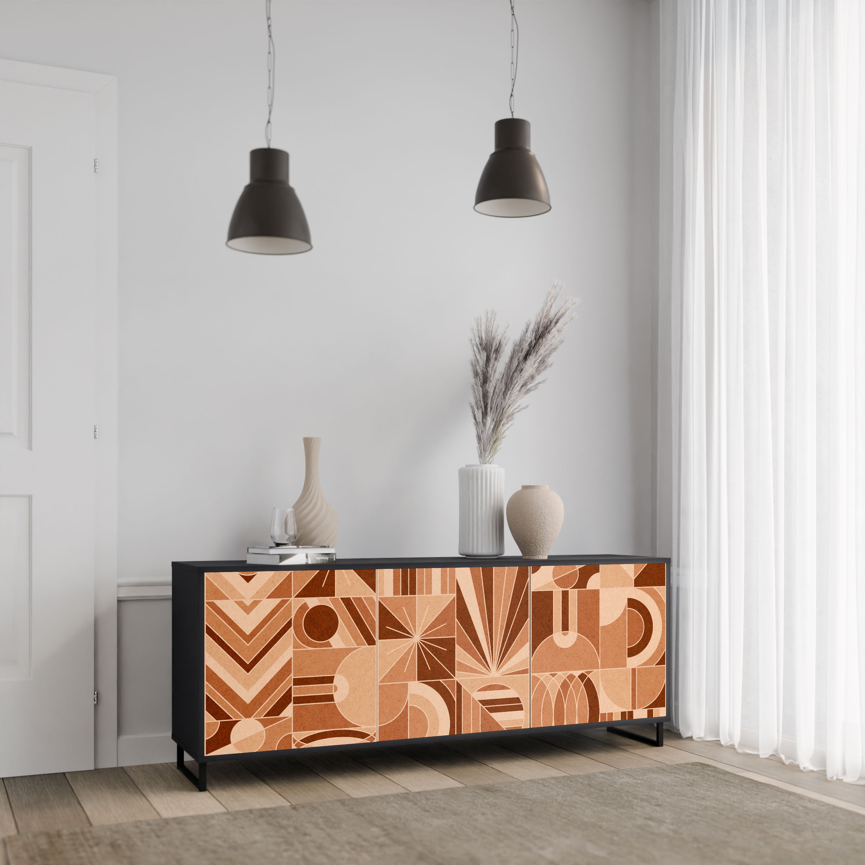 PRISM MOSAIC Komoda 3-drzwiowa korpus Czarny