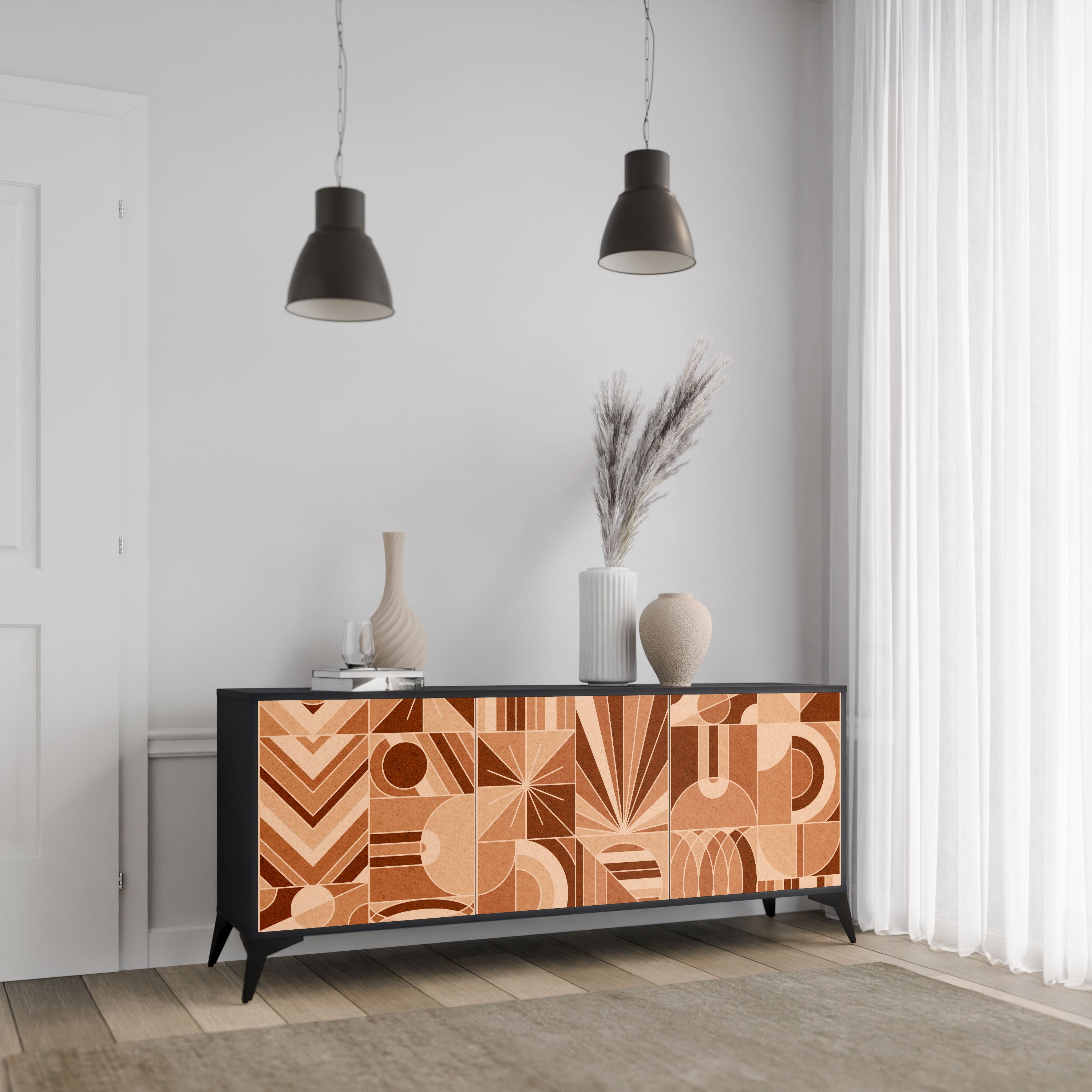 PRISM MOSAIC Komoda 3-drzwiowa korpus Czarny