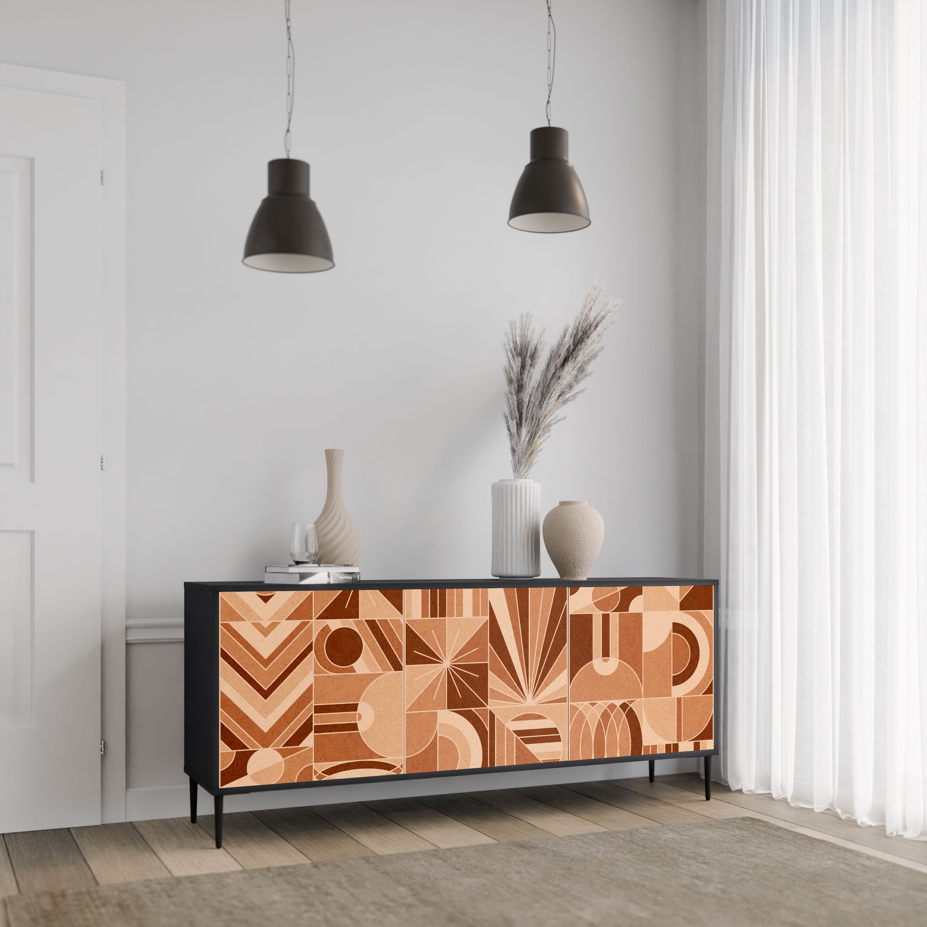 PRISM MOSAIC Komoda 3-drzwiowa korpus Czarny